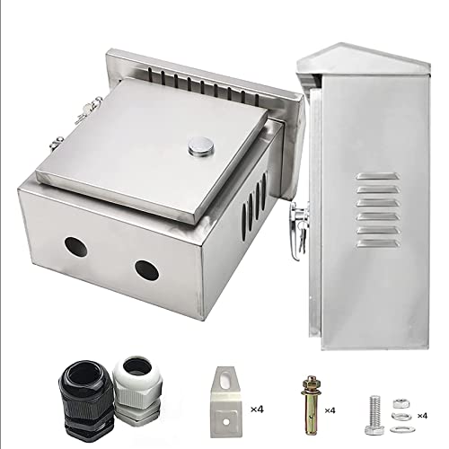 GERSIK Outdoor Stainless Steel Electrical Box Enclosure - IP65 Waterproof Junction Box, NEMA Rated Weatherproof Project Enclosure (11.8