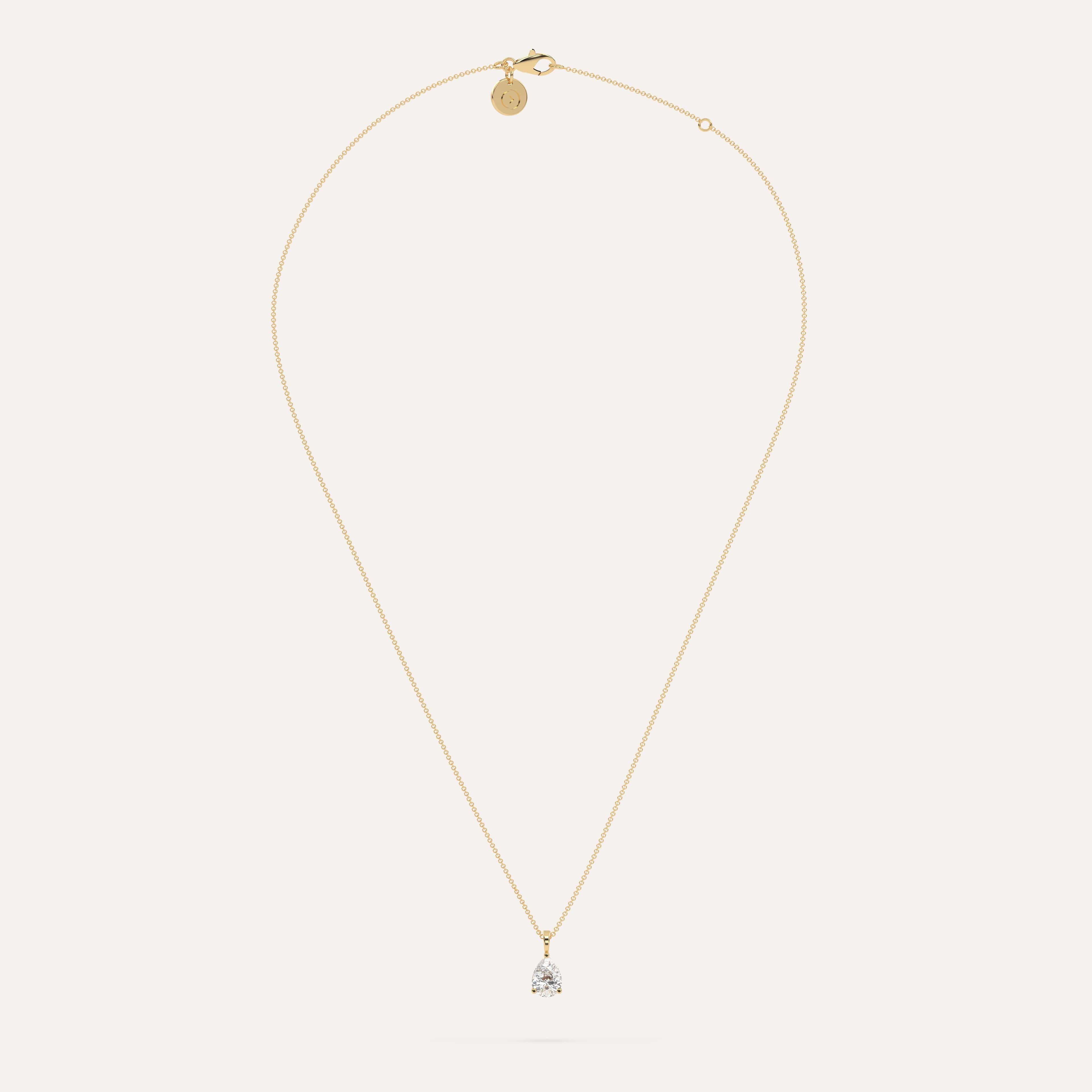 1 Carat Pear-Shaped Diamond Pendant Necklace - 14K White Gold Solitaire Jewelry for Women - Perfect for Weddings, Anniversaries & Special Occasions