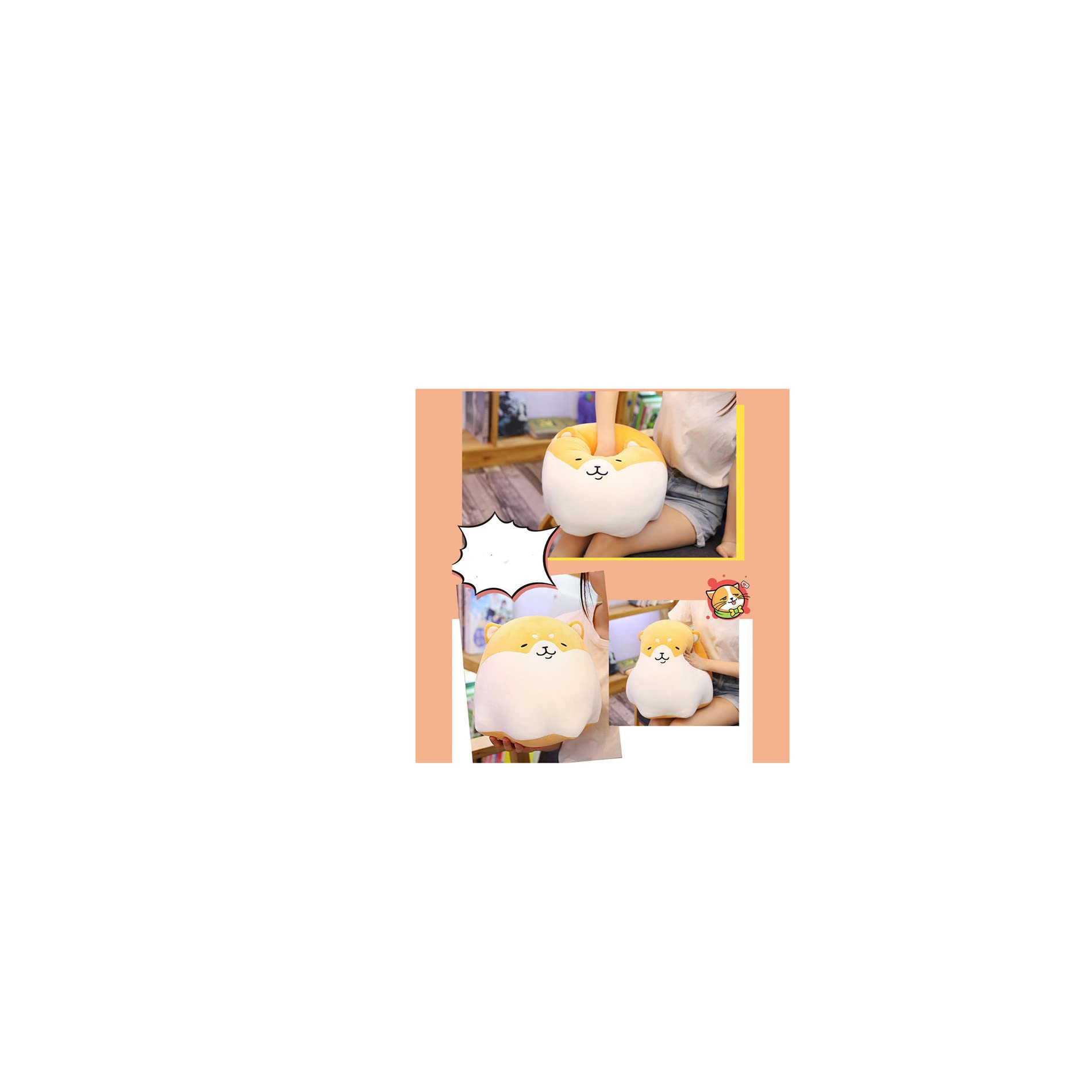 **Soft Plush Shiba Inu Dog Pillow - Cute Squishy Stuffed Animal Toy for Kids & Adults | Perfect for Cuddling, Home Decor, and Stress Relief**