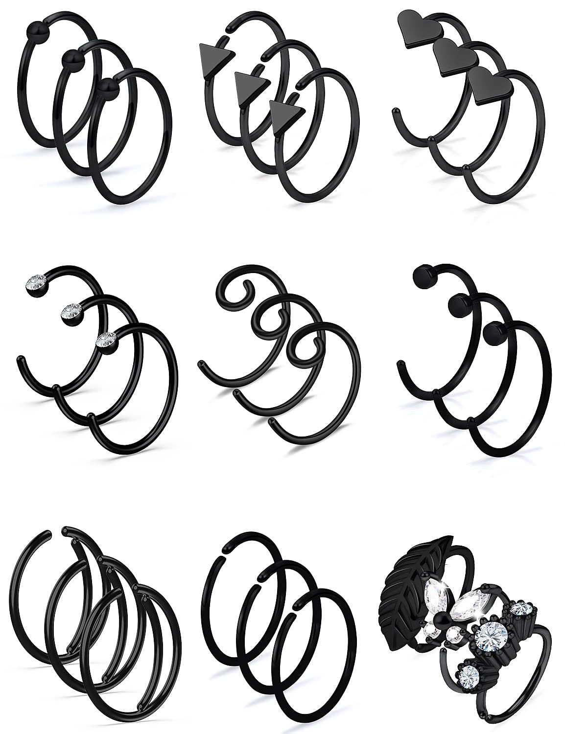 Stainless Steel Flower Nose Rings - 20G Hoop Earrings for Cartilage & Septum Piercing | 8mm Body Jewelry for Women & Men | Perfect for Daily Wear & Gifts