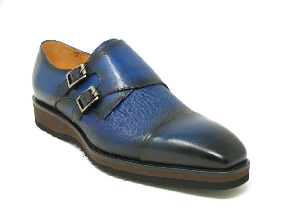 Premium Double Monk Strap Burnished Leather Loafers for Men - Classic Dress Shoes for Business, Office & Formal Occasions - Comfortable Slip-On Style for Weddings & Professional Events