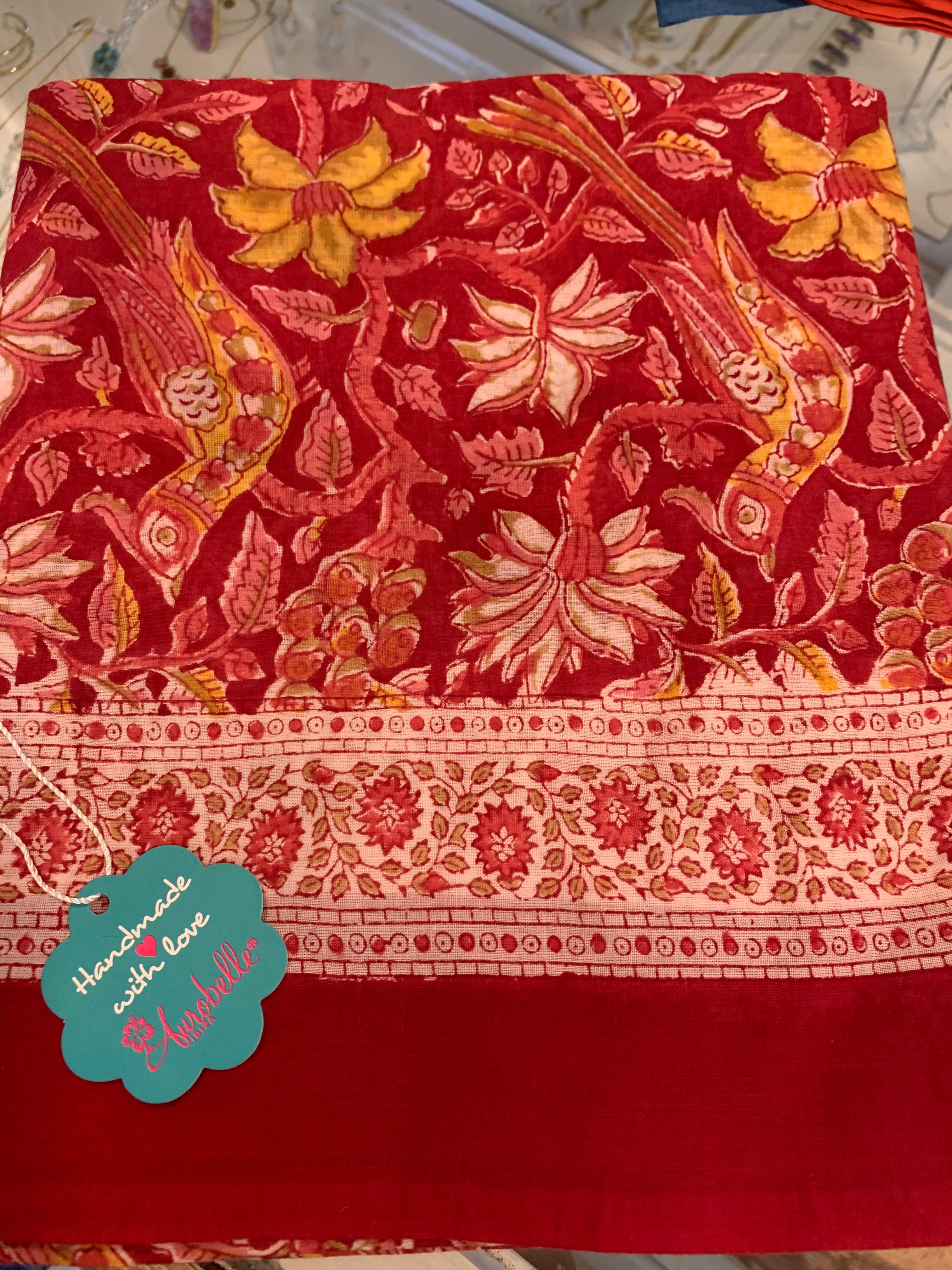Joy Sarong - Hand Block Printed Cotton Pareo for Women | Beach Cover-Up, Summer Wrap, Boho Fashion Accessory
