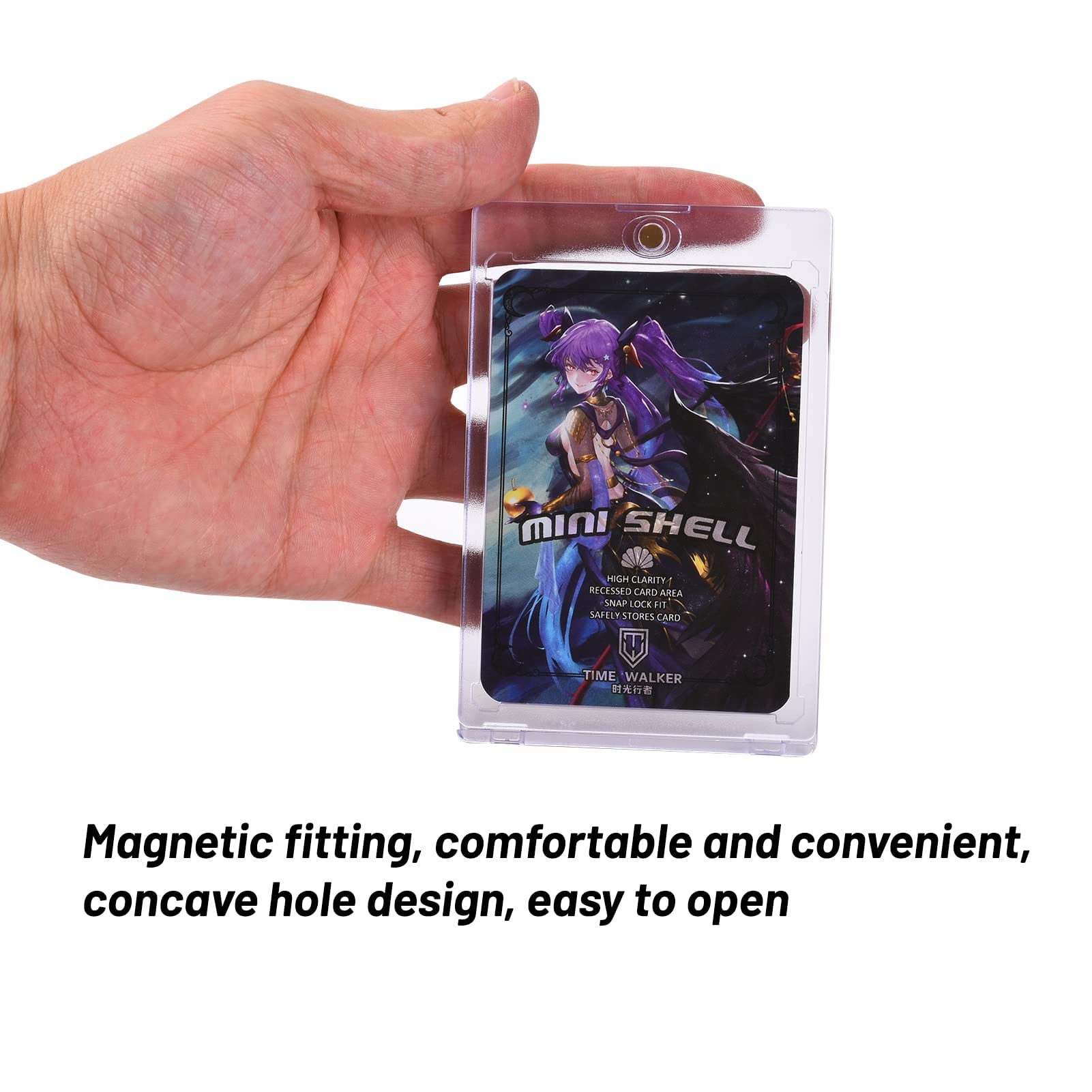 35 PT Strong Magnetic Card Sleeves - 6 Card Brick + 1 Display Stand - Clear Soft Pro Card Holder for Standard Trading Cards & Sports Cards - Perfect for Collectors, Gaming, and Display