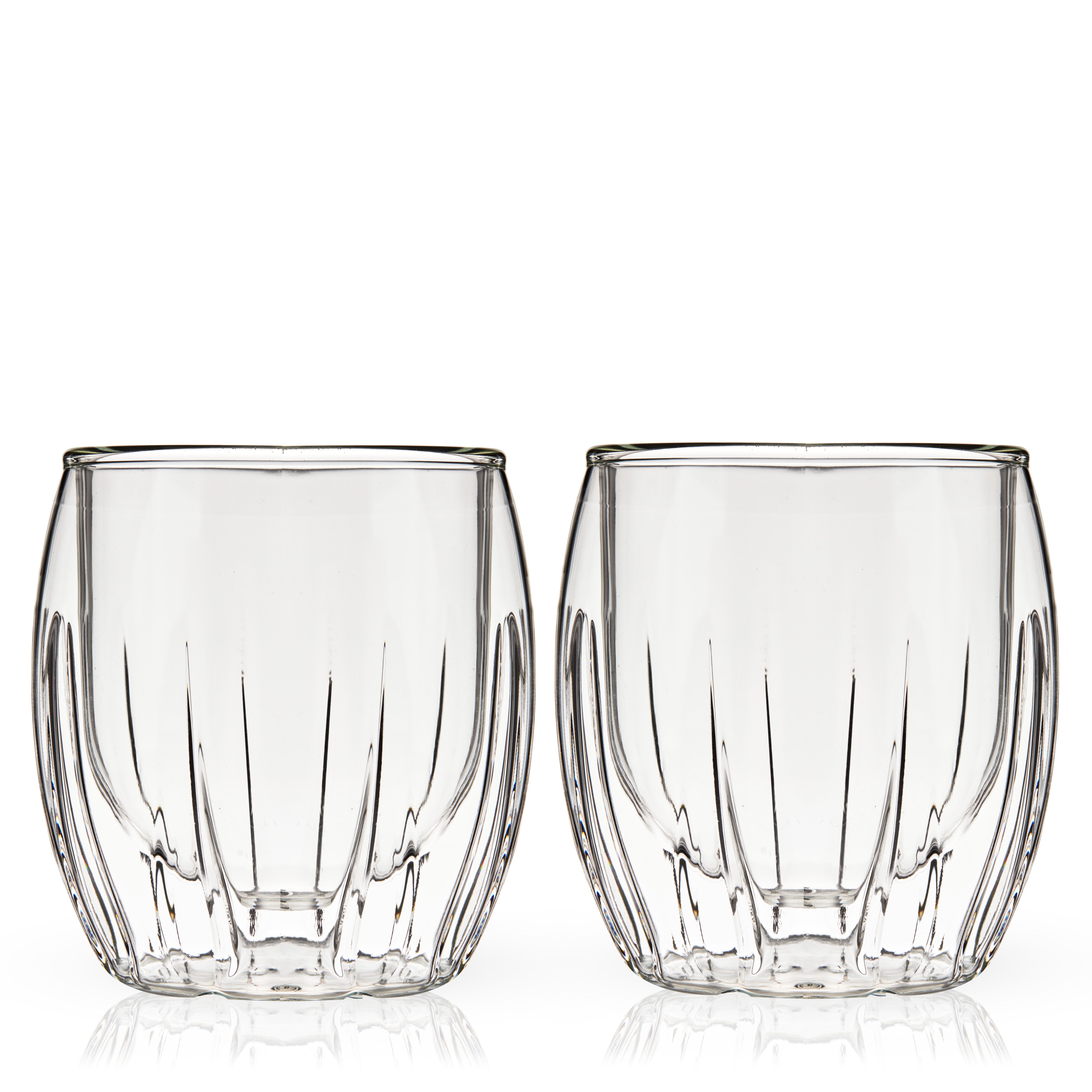 Premium Double Walled Whiskey Glasses Set of 2 - Shatter-Resistant Crystal Clear Tumblers for Scotch, Bourbon & Cocktails - Perfect for Home Bar, Gifts & Entertaining