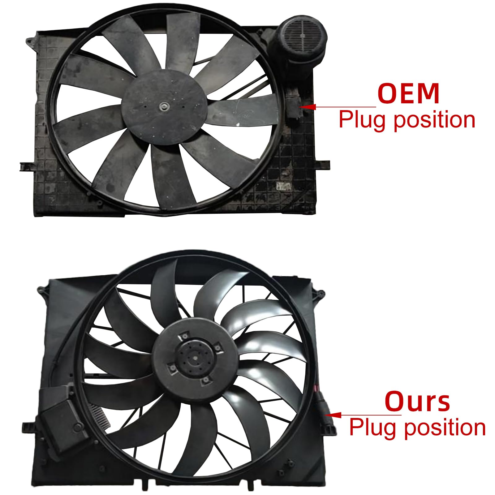 Bapmic 2205000093 Radiator Cooling Fan & Brushless Motor - Compatible with Mercedes-Benz CL500 CL55 S430 S500 S55 - High Performance Replacement Part for Engine Cooling System