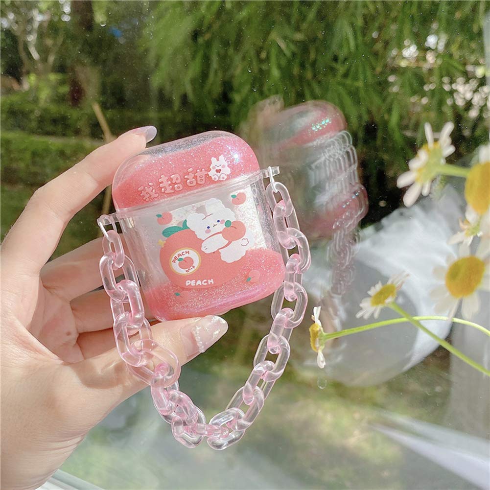 Cute AirPods Pro Case with Sequins - Wireless Charging, Hard Protective Cover for Girls | Kawaii Bunny Design for Daily Use & Travel