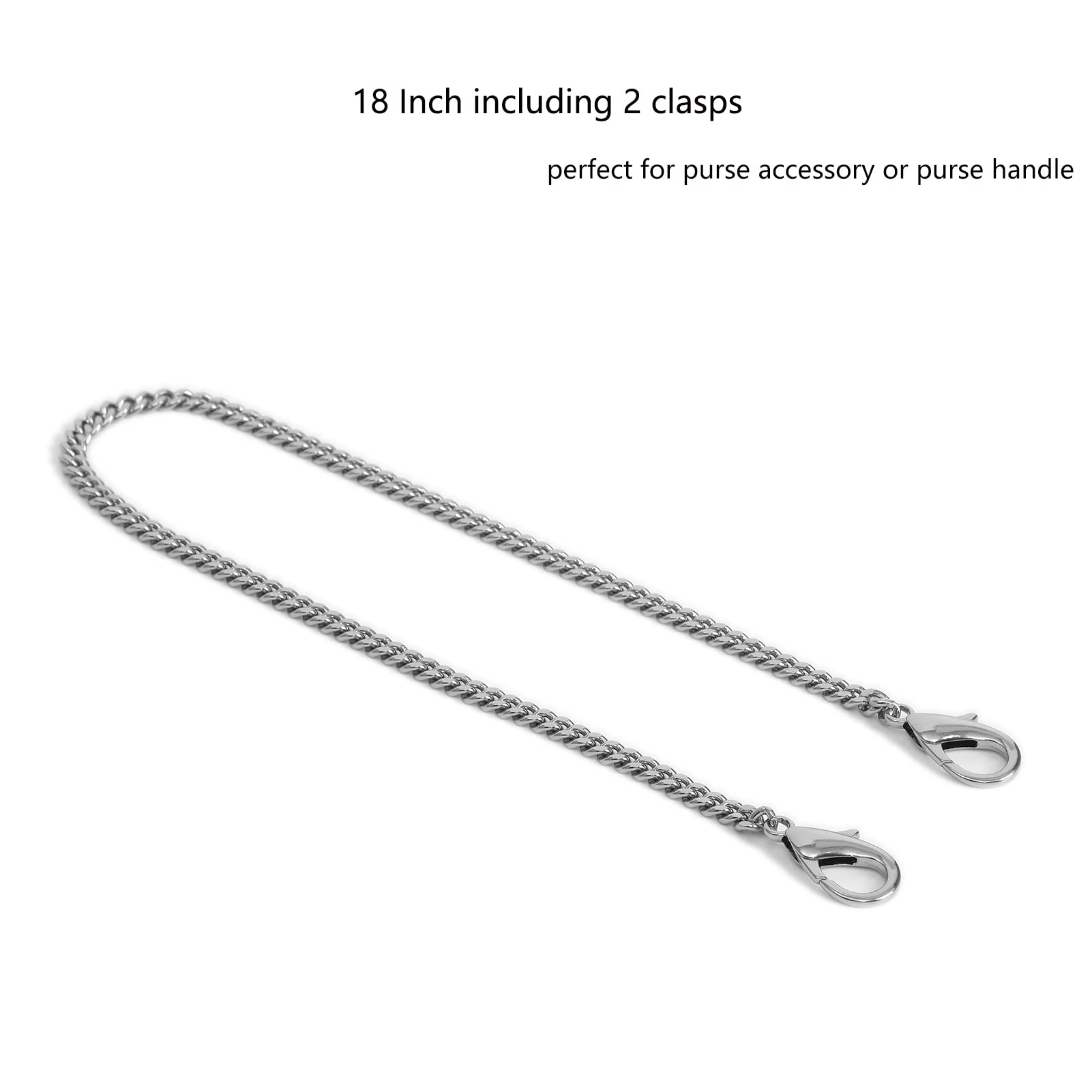 Mini Purse Chain Strap Replacement - 18 Inch Silver Handbag Crossbody Shoulder Strap Accessory with Charms | Perfect for Evening Bags, Clutches & Designer Purses