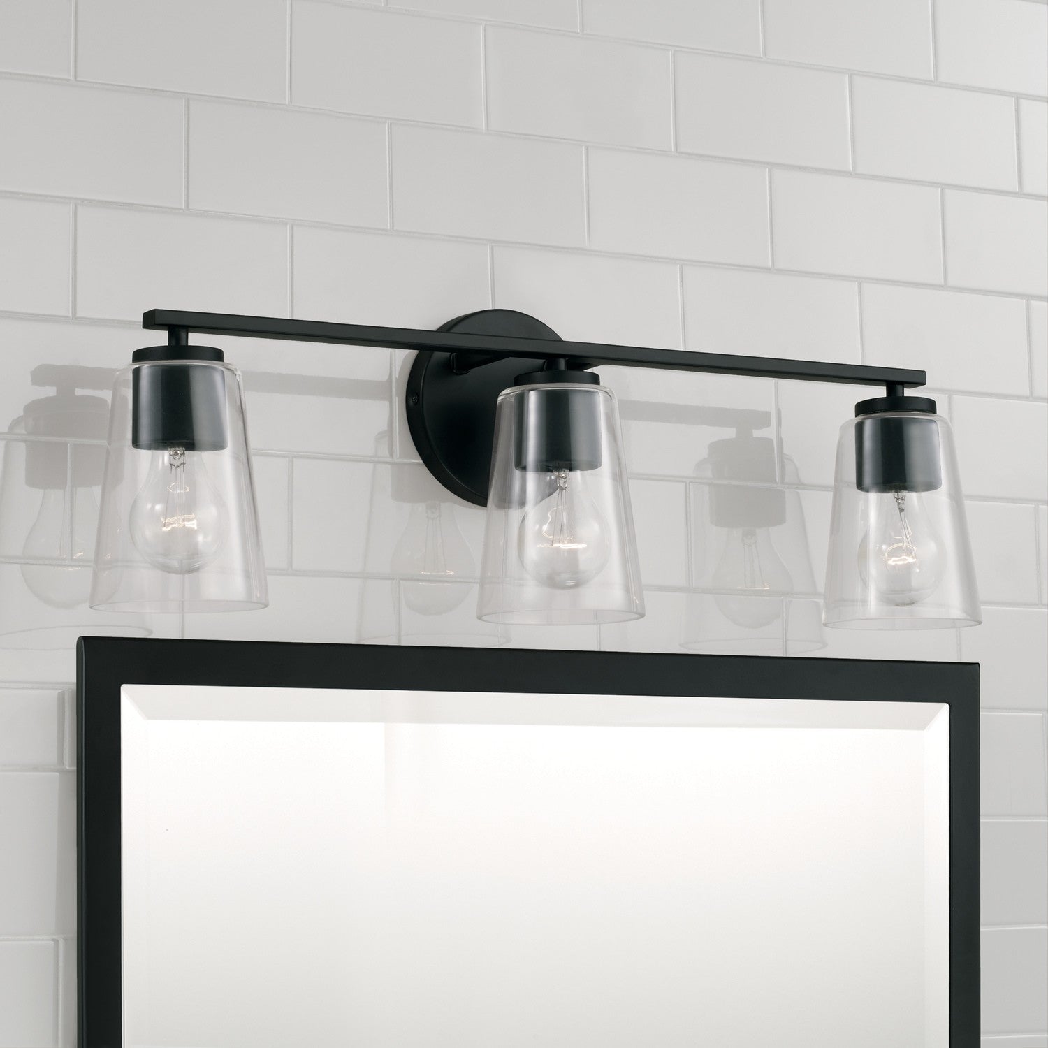 Capital Lighting 3-Light Bathroom Vanity Light Fixture - Modern Brushed Nickel Finish for Bedroom, Bathroom & Dressing Room