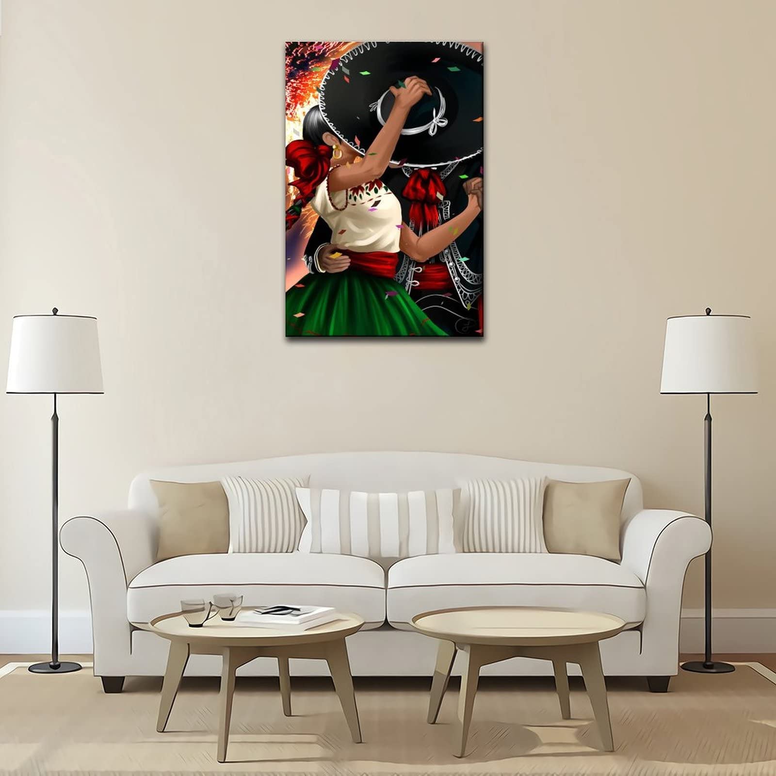 Mexican Dance Poster - Vibrant Cultural Wall Art 16x24inch (40x60cm) Framed Decor for Bedroom, Living Room, Bathroom, Office & Dorm - Perfect for Home, Studio, Restaurant & Party Decoration