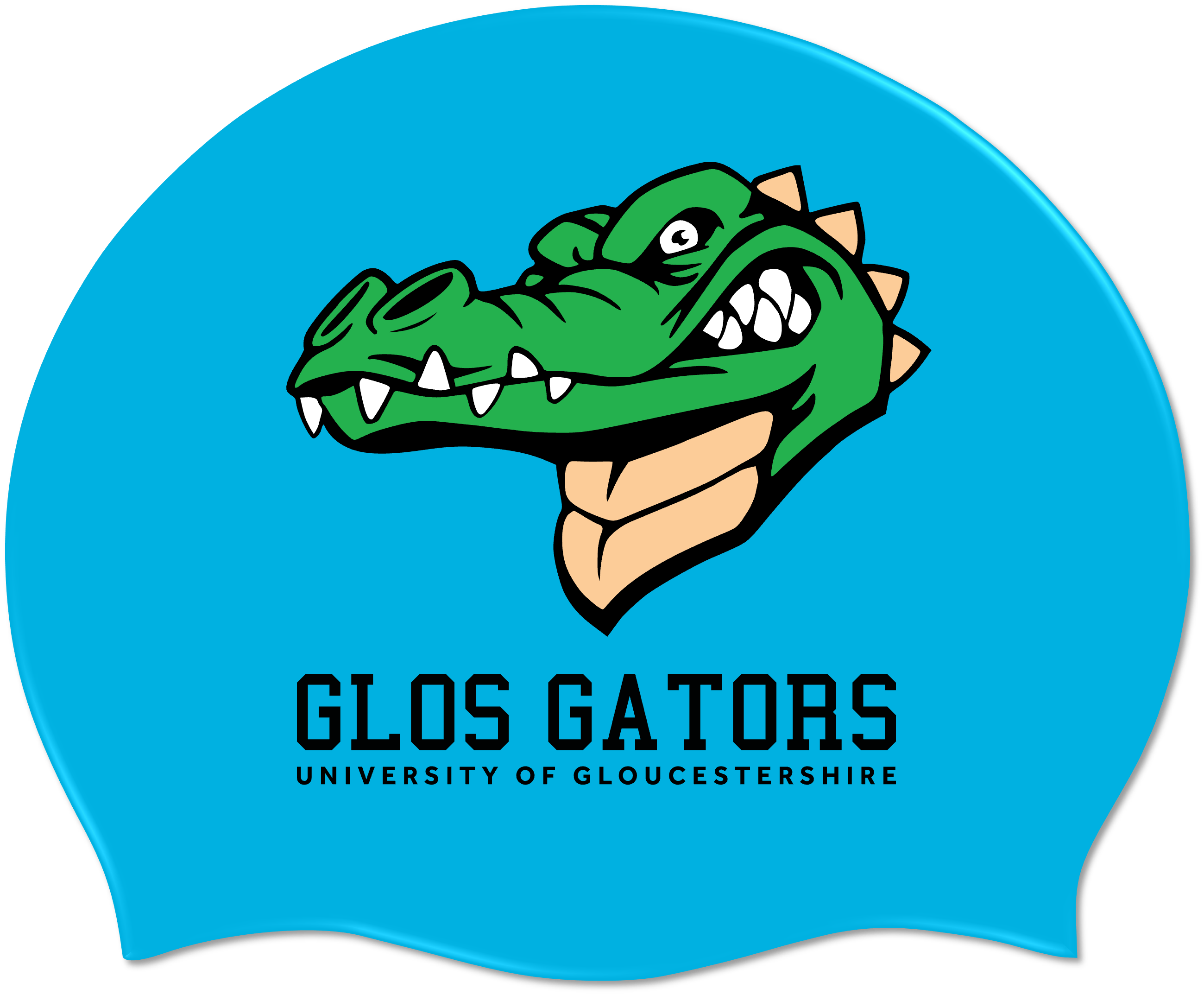 Gloucester Gators Silicone Swimming Cap - Sky Blue | Comfortable & Durable Swim Cap for Men & Women | Ideal for Lap Swimming, Training & Competition