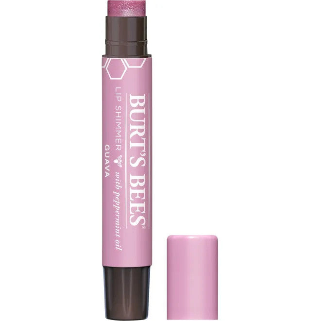 Burt's Bees Lip Shimmer in Guava - Moisturizing Tinted Lip Balm with Natural Shine | Perfect for Everyday Wear, Date Night & On-The-Go Hydration