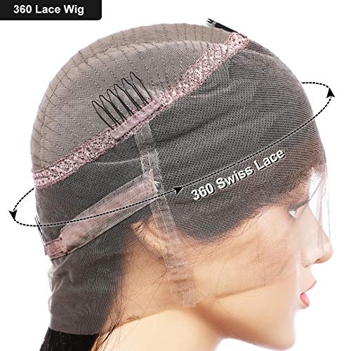 QUINLUX HD Transparent 360 Lace Front Wig - Pre Plucked #1B/#30 Ombre Black to Brown Highlight - Silky Straight 150% Density Remy Human Hair - Bleached Knots & Baby Hair - 18 Inch Lace Wig for Women | Perfect for Daily Wear, Parties & Special Occasions