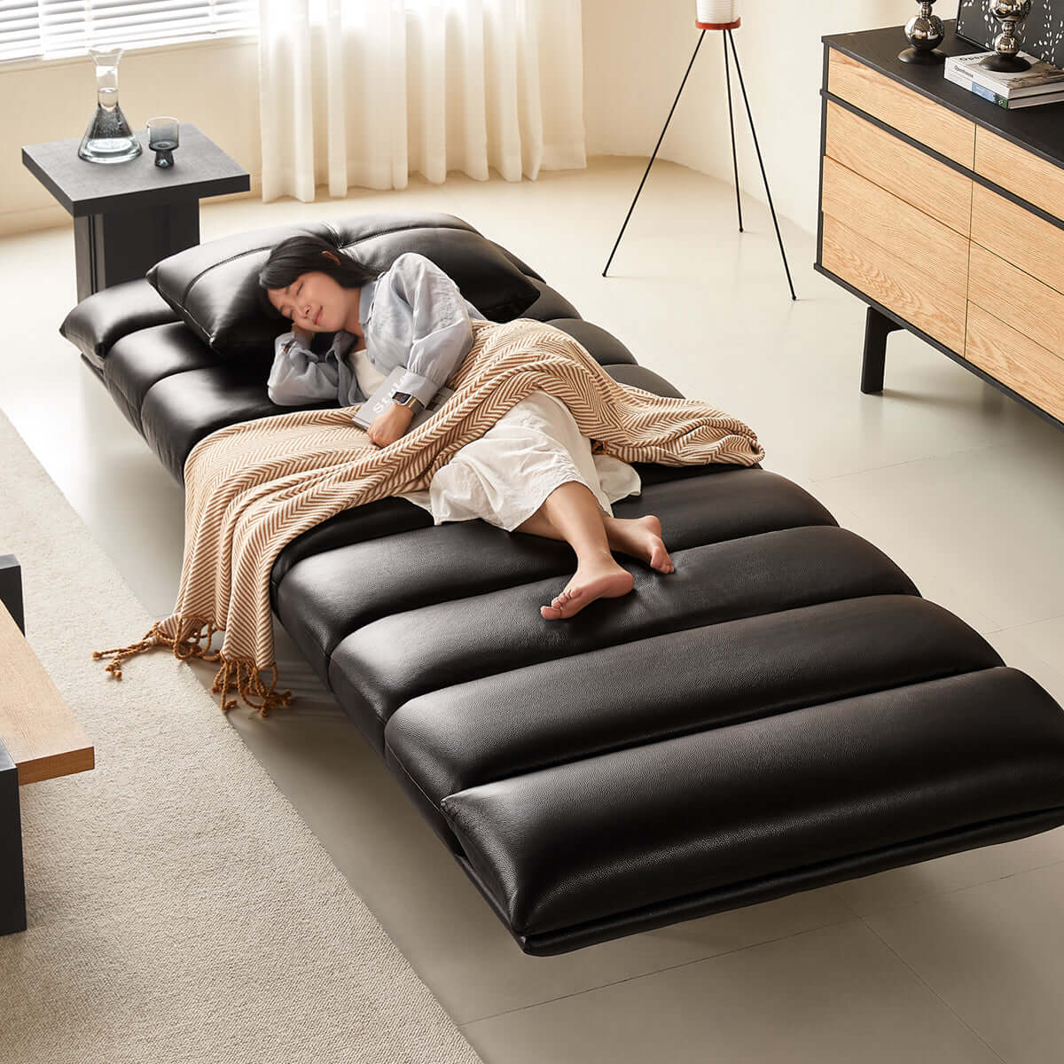 Premium Double Sided Leather Sofa for Living Room - Reversible Modern Sectional Couch with High-Quality Upholstery - Perfect for Family Gatherings, Movie Nights & Lounge Relaxation