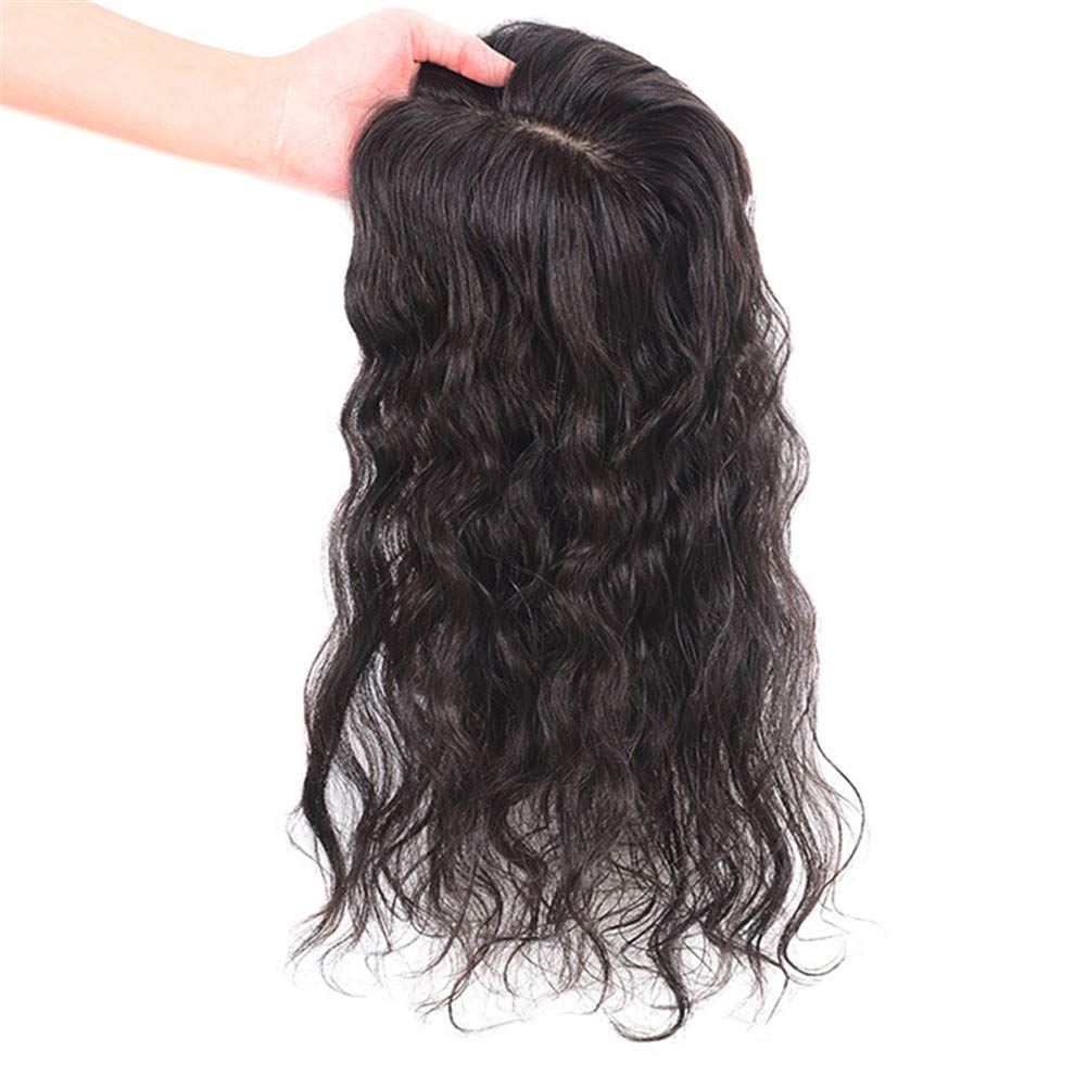 RemeeHi Remy Human Hair Clip-In Hair Topper for Thinning Hair - Handmade 7x10 Dark Brown Toupee (25cm) - Natural Curl Hairpiece for Women - Perfect for Daily Wear, Parties & Special Occasions