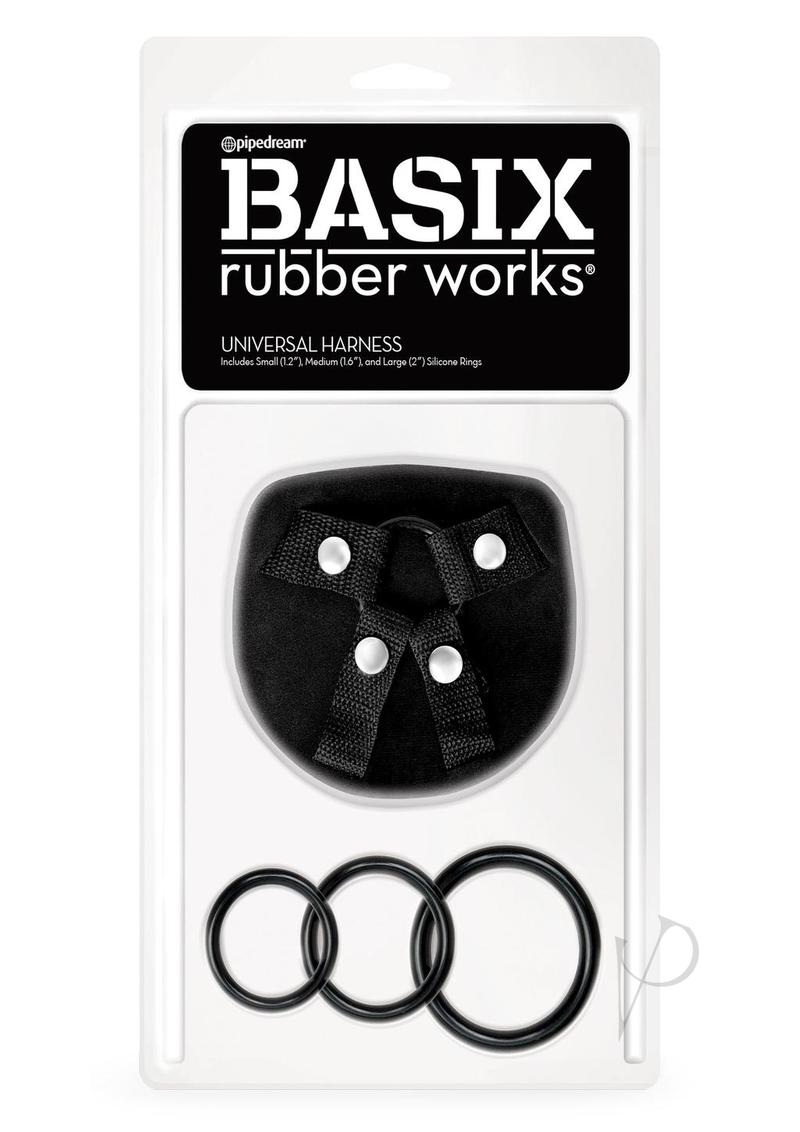 Basix Rubber Works Universal Dog Harness - Adjustable Pet Harness for Small to Medium Dogs, Black - Perfect for Walking, Hiking & Outdoor Adventures