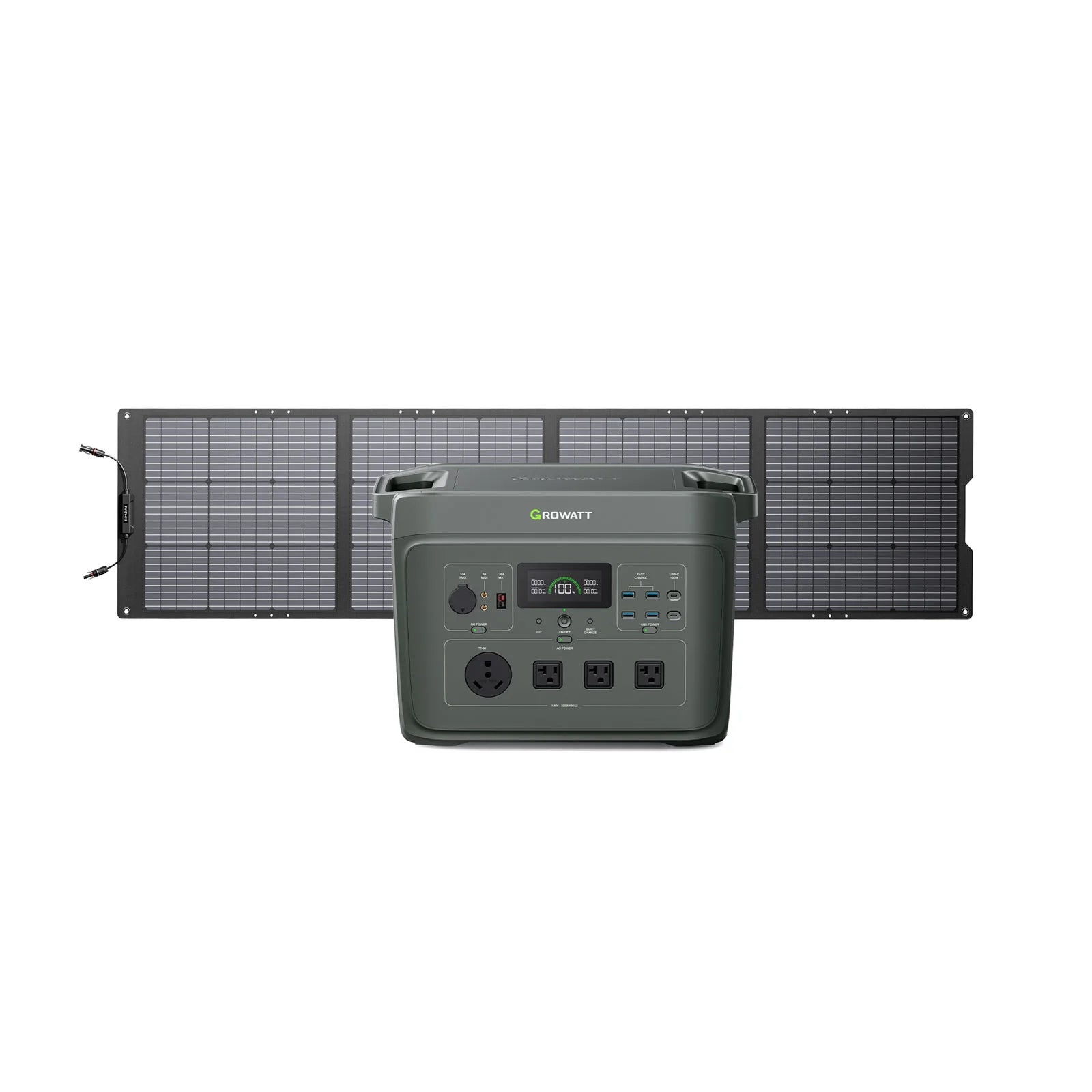 Growatt INFINITY 2000 Portable Solar Generator - 2000W Pure Sine Wave Power Station for Home Backup, Camping & Outdoor Adventures | Solar Powered Emergency Power Supply for Blackouts, RV Trips & Off-Grid Living