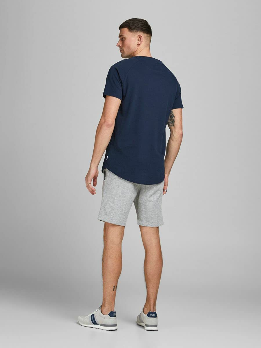 JACK & JONES Men's Adjustable Elastic Waist Shark Print Swim Shorts with Drawstring - Perfect for Beach, Pool, Gym & Summer Vacation