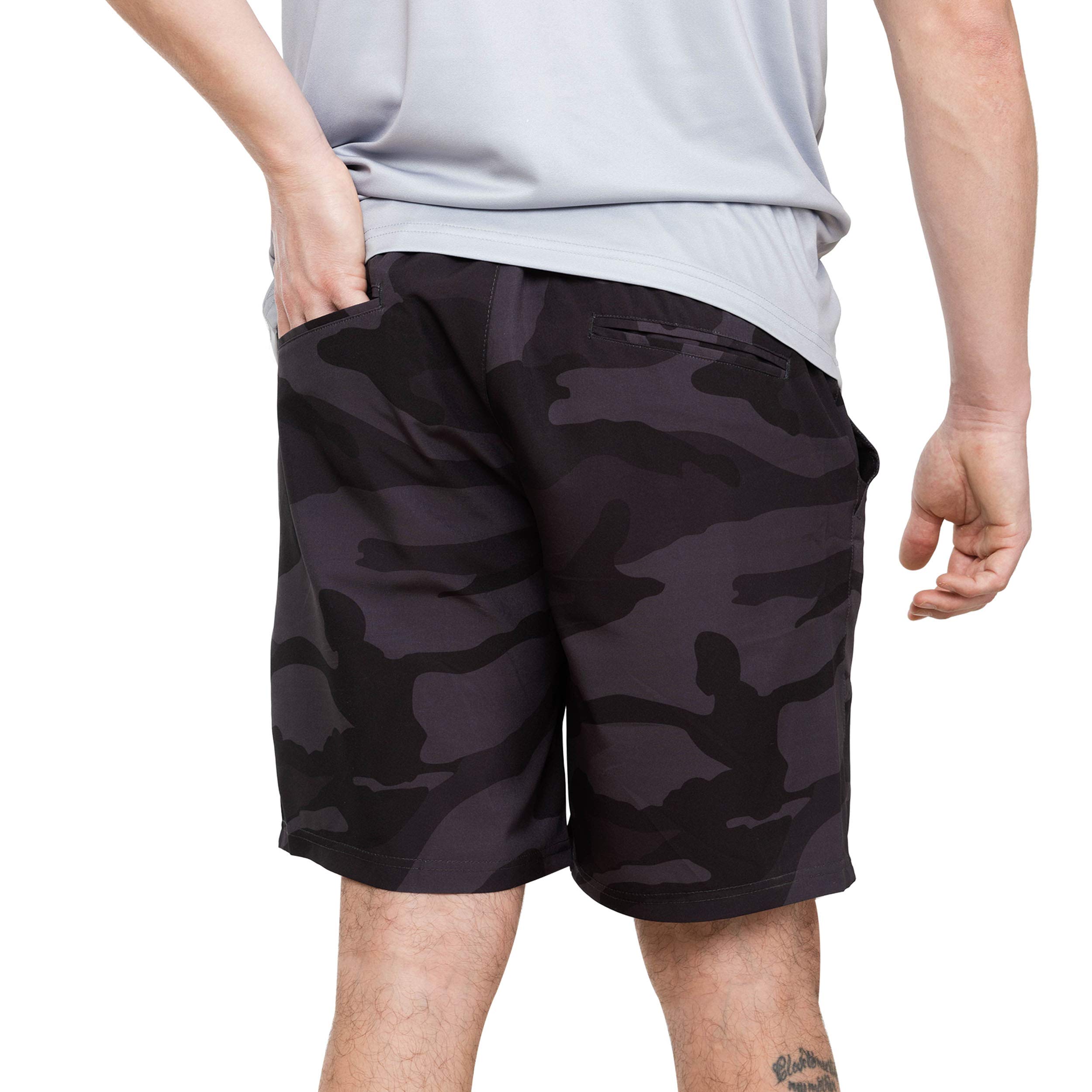 FOCO Men's Camouflage Walking Shorts - Lightweight Quick-Dry Athletic Shorts for Running, Gym & Outdoor Activities