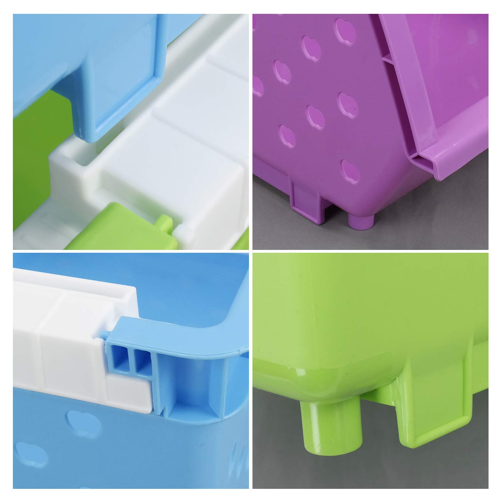 4-Pack Colorful Stackable Storage Baskets for Home Organization
