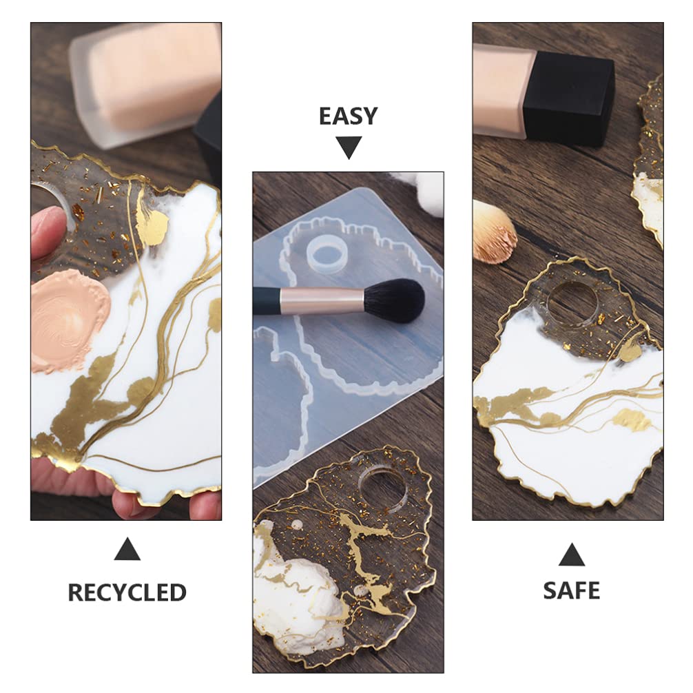 Healifty Silicone Palette Ring Molds for Resin Jewelry, Epoxy Paint Mixing Trays - DIY Craft, Makeup Palette & Art Supplies (Perfect for Jewelry Making, Nail Art, Acrylic Pouring & Home Decor)