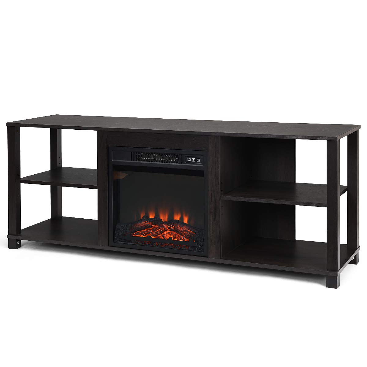 Tangkula 2-Tier Modern TV Stand with Adjustable Shelves - Entertainment Center for TVs up to 65