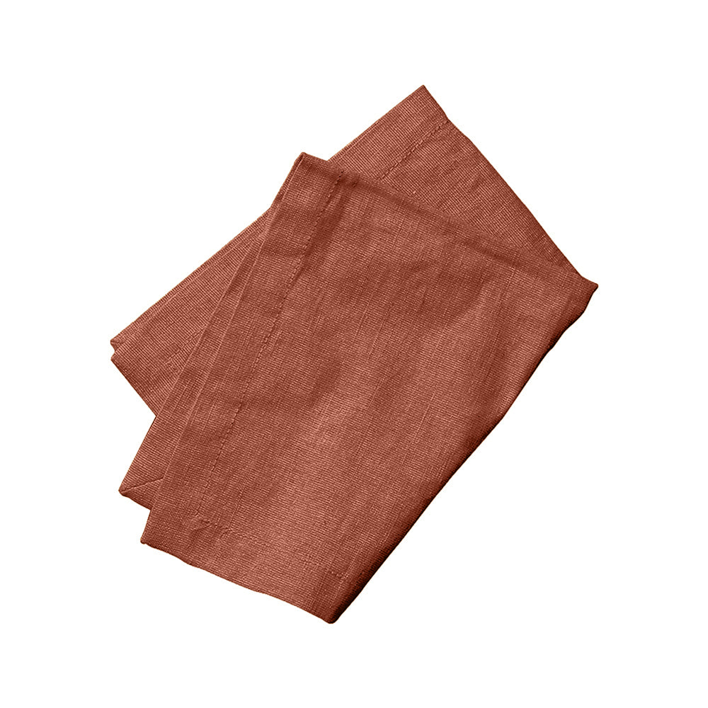 Premium 4-Pack Linen Napkins 50x50cm - Rust Color Eco-Friendly Table Linens for Dinner Parties, Weddings & Home Decor