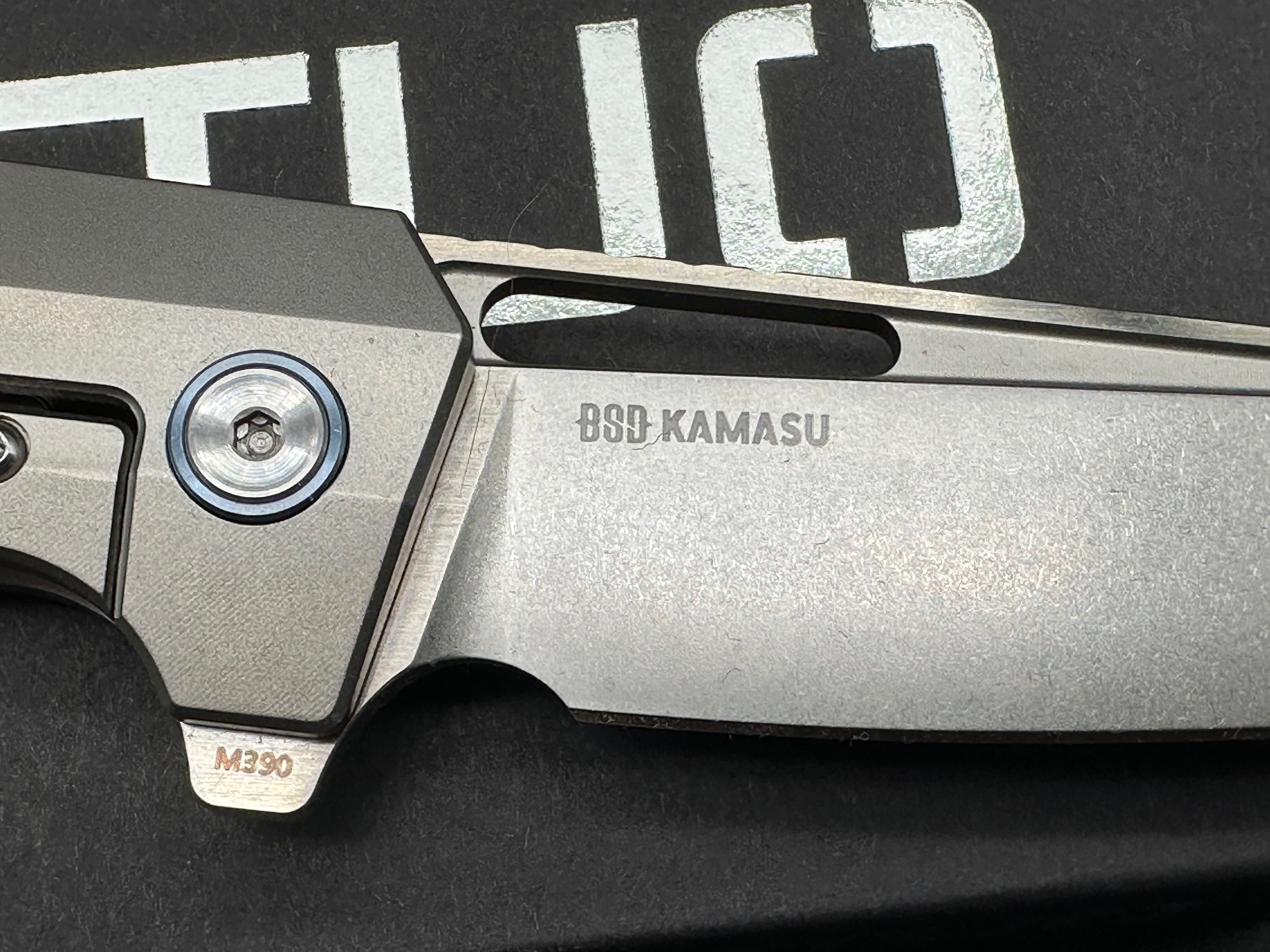 Ketuo Knife - Premium Kamasu/Ti Liners Ti Bolster with Marble Carbon Inlays, Wharncliffe Blade in Satin M390 Steel | Tactical EDC, Outdoor Survival, Camping & Kitchen Use