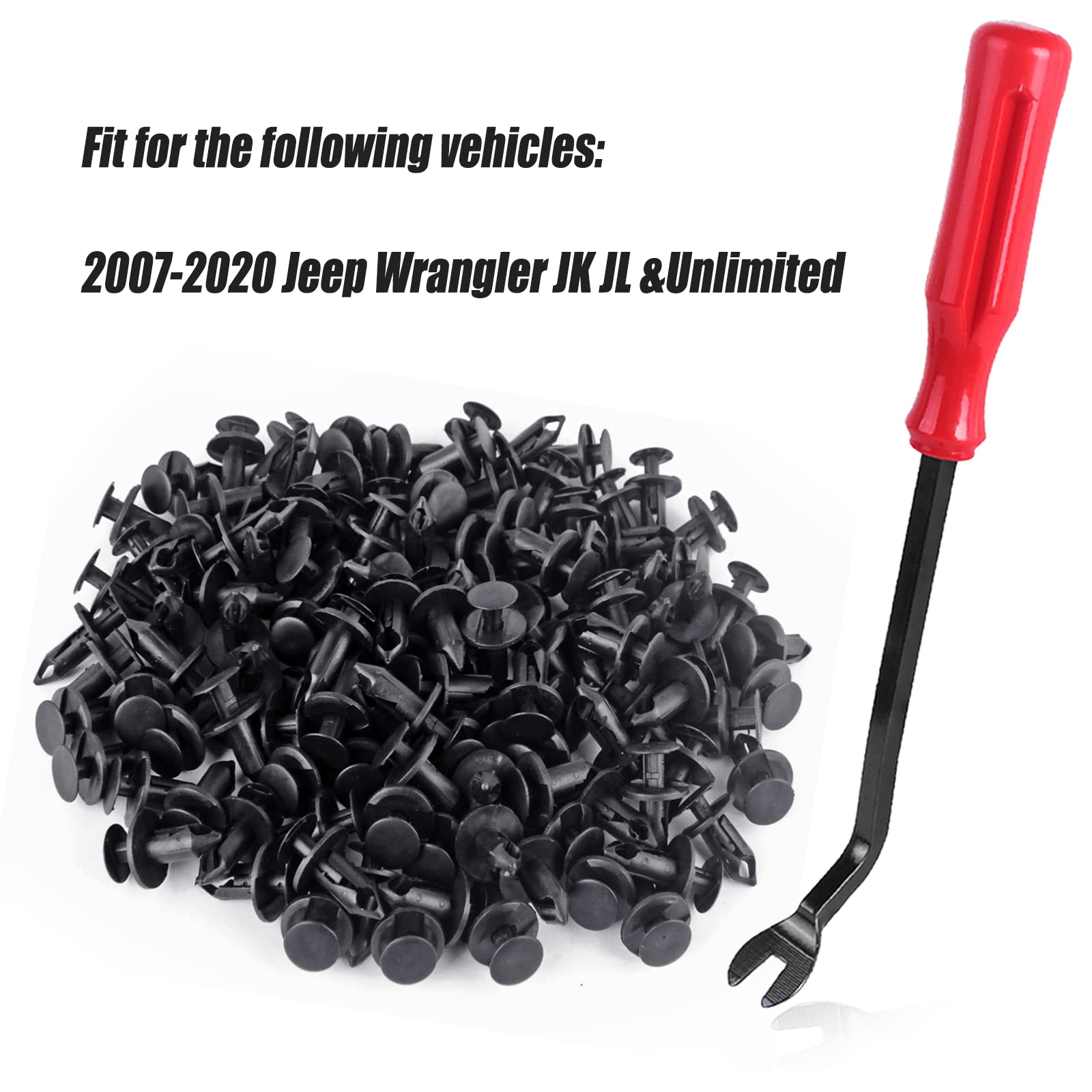 120 Pcs Fastener Rivets Replacement for 2007-2020 Jeep Wrangler JK JL & Unlimited - Compatible with Grill, Grille, Bumper & Body Plastic Retainer Clips (Replaces OEM 6503598) - Perfect for Off-Roading, DIY Repairs & Auto Maintenance