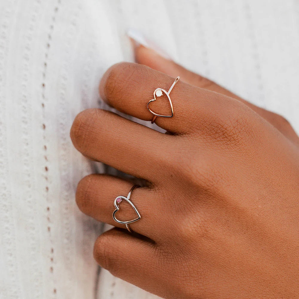 Sweetheart Stone Ring - Size 6 | Elegant Cubic Zirconia Jewelry for Women | Perfect for Valentine's Day, Anniversary & Romantic Gifts