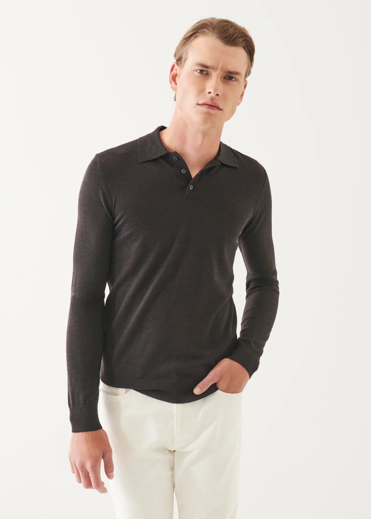 14GG Merino Wool 3-Button Polo Shirt for Men - Soft, Breathable & Stylish - Perfect for Business Casual, Golf & Outdoor Activities