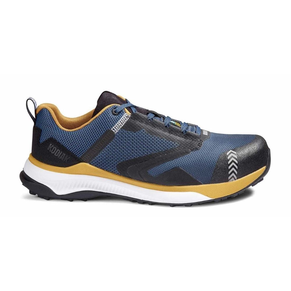 Kodiak Quicktrail Men's Composite Toe Work Safety Athletic Shoes - Lightweight & Slip-Resistant for Construction & Outdoor Work (Navy/Gold) | Perfect for Job Sites, Hiking & Industrial Environments