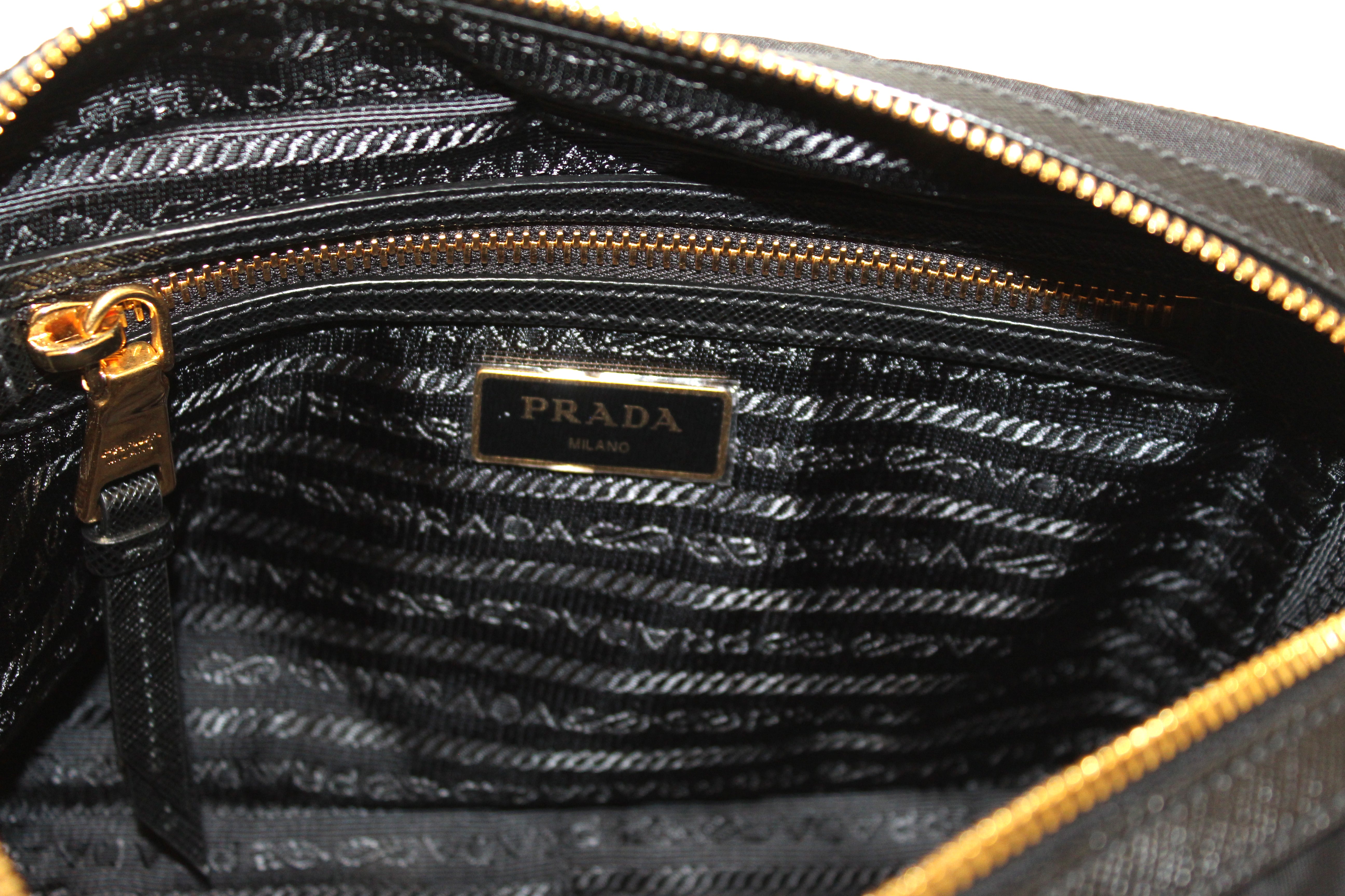 Authentic NEW Prada Black Nylon Tessuto Messenger Camera Bag for Women | Luxury Crossbody Shoulder Bag | Perfect for Travel, Work & Everyday Use