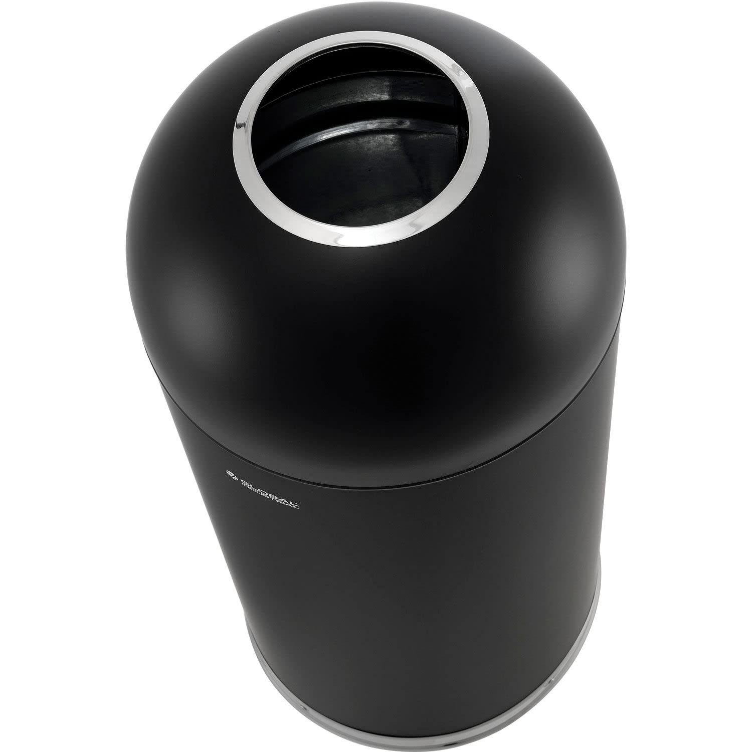 15 Gallon Black Steel Round Open Top Trash Can for Industrial & Commercial Use - Durable Waste Bin for Office, Kitchen, Warehouse & Outdoor Spaces