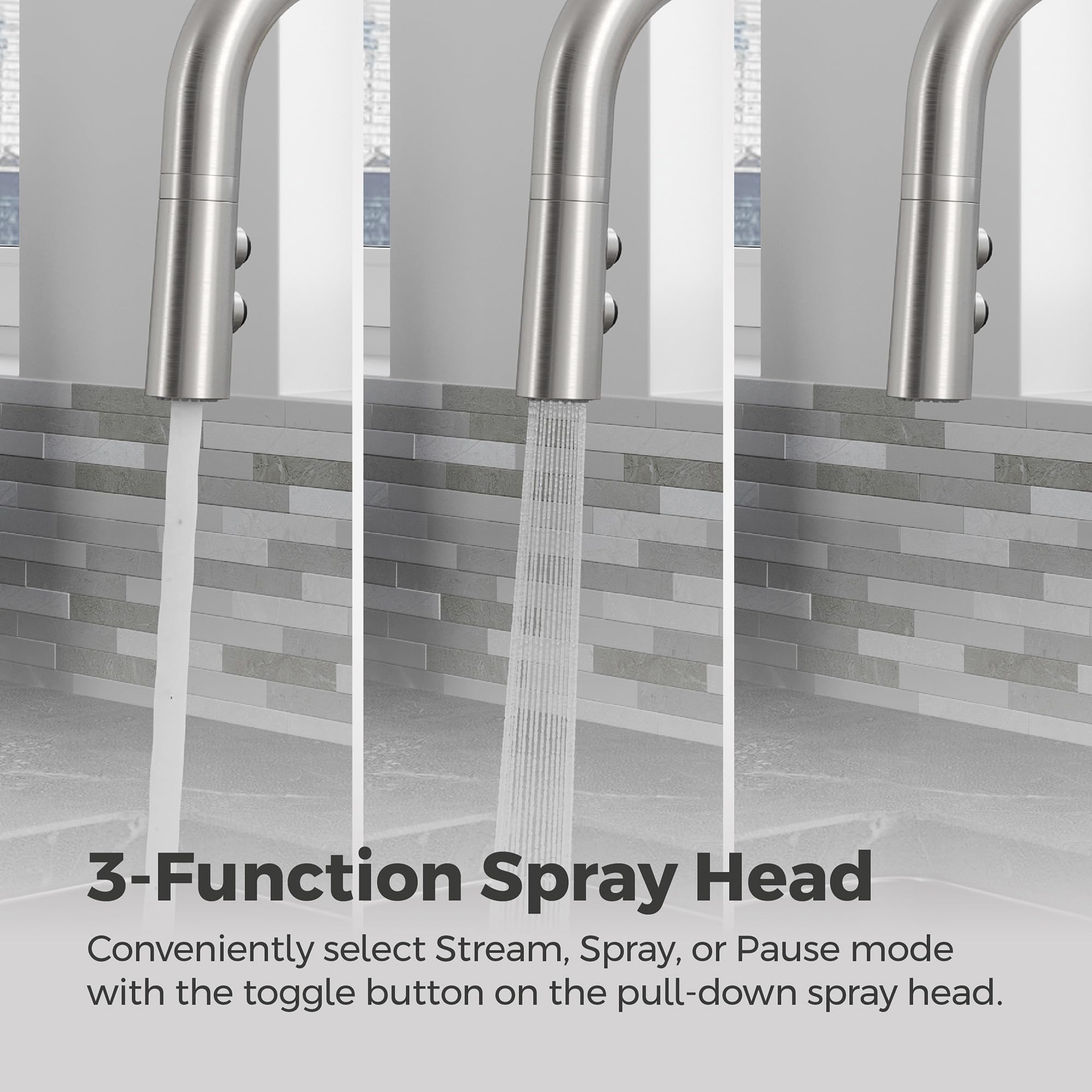 Pfister Zanna Single Handle High Arc Kitchen Faucet with Pull Down Sprayer & Soap Dispenser - Spot Defense Stainless Steel Finish (Model F5297ZNRGS) - Perfect for Modern Kitchens, Dishwashing & Food Prep