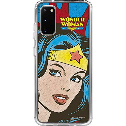 Official Warner Bros Wonder Woman Vintage Clear Phone Case for Samsung Galaxy S20 - Durable Scratch-Resistant Protection with Retro DC Comics Design - Perfect for Superhero Fans & Everyday Use