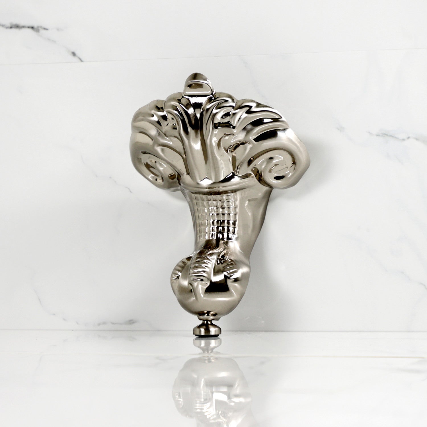 Aqua Eden VFMHJN8 4-Piece Eagle Claw Aluminum Tub Feet Set in Brushed Nickel Finish - Perfect for Bathtub Support and Bathroom Accessories