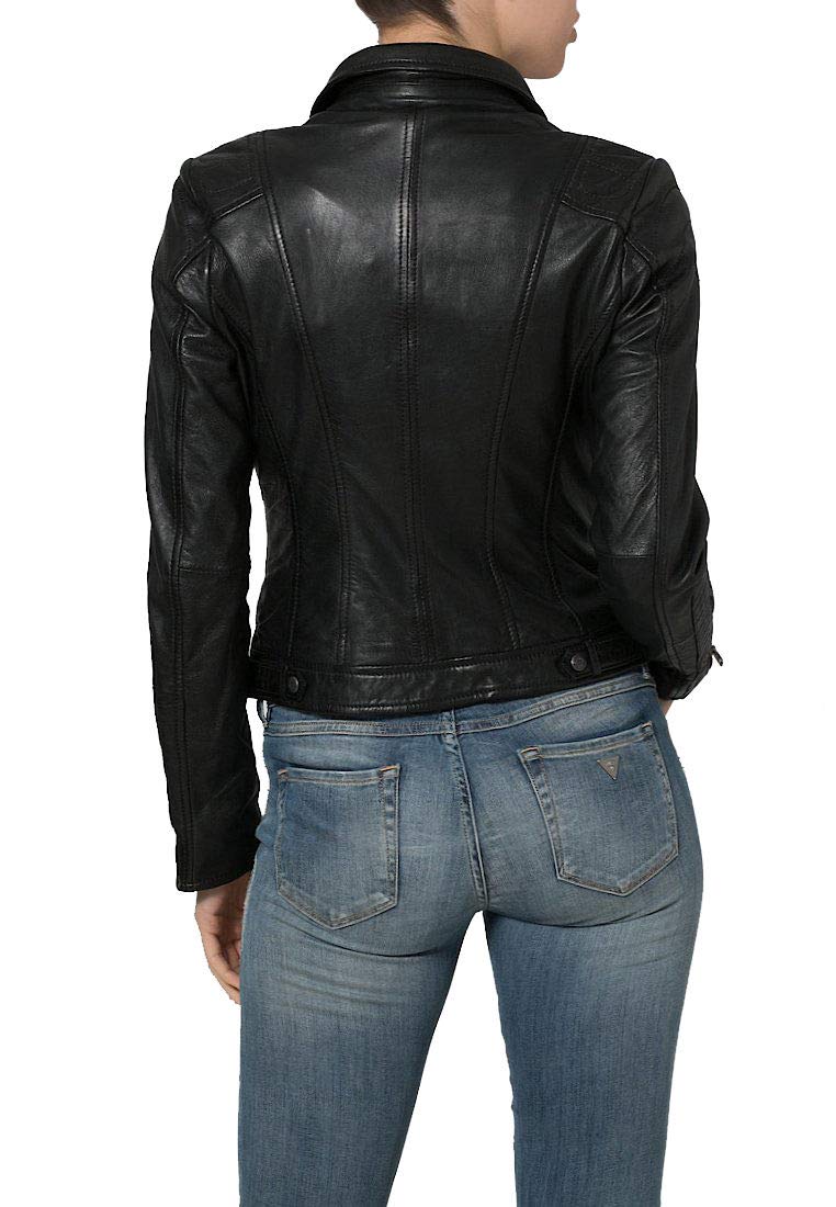 Women's Real Leather Motorcycle Jacket - Stylish Quilted Bomber Biker Jacket for Women, Black | Perfect for Riding, Casual Outfits & Fashion Streetwear
