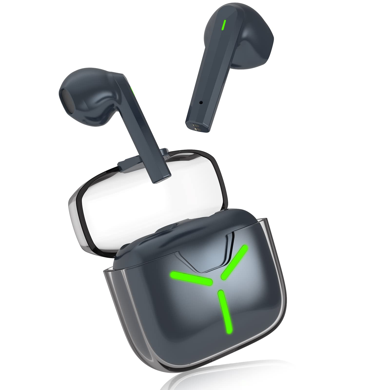 ValiguVg True Wireless Earbuds Bluetooth 5.2 Headphones - 30H Playtime, USB-C Wireless Charging, Stereo Sound, Sweatproof, Built-in Mic for Running, Gym & Workout (Grey) - Perfect for Sports, Commuting & Travel