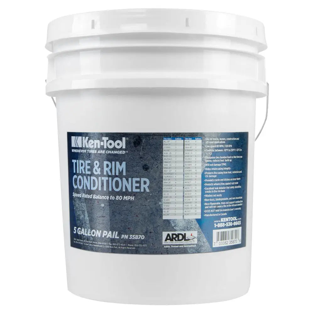 Ken Tool 35870 5 Gallon Tire & Rim Conditioner - Premium Tire Shine & Wheel Cleaner for Cars, Trucks & Motorcycles - Restores Shine & Protects Against Dirt & UV Damage