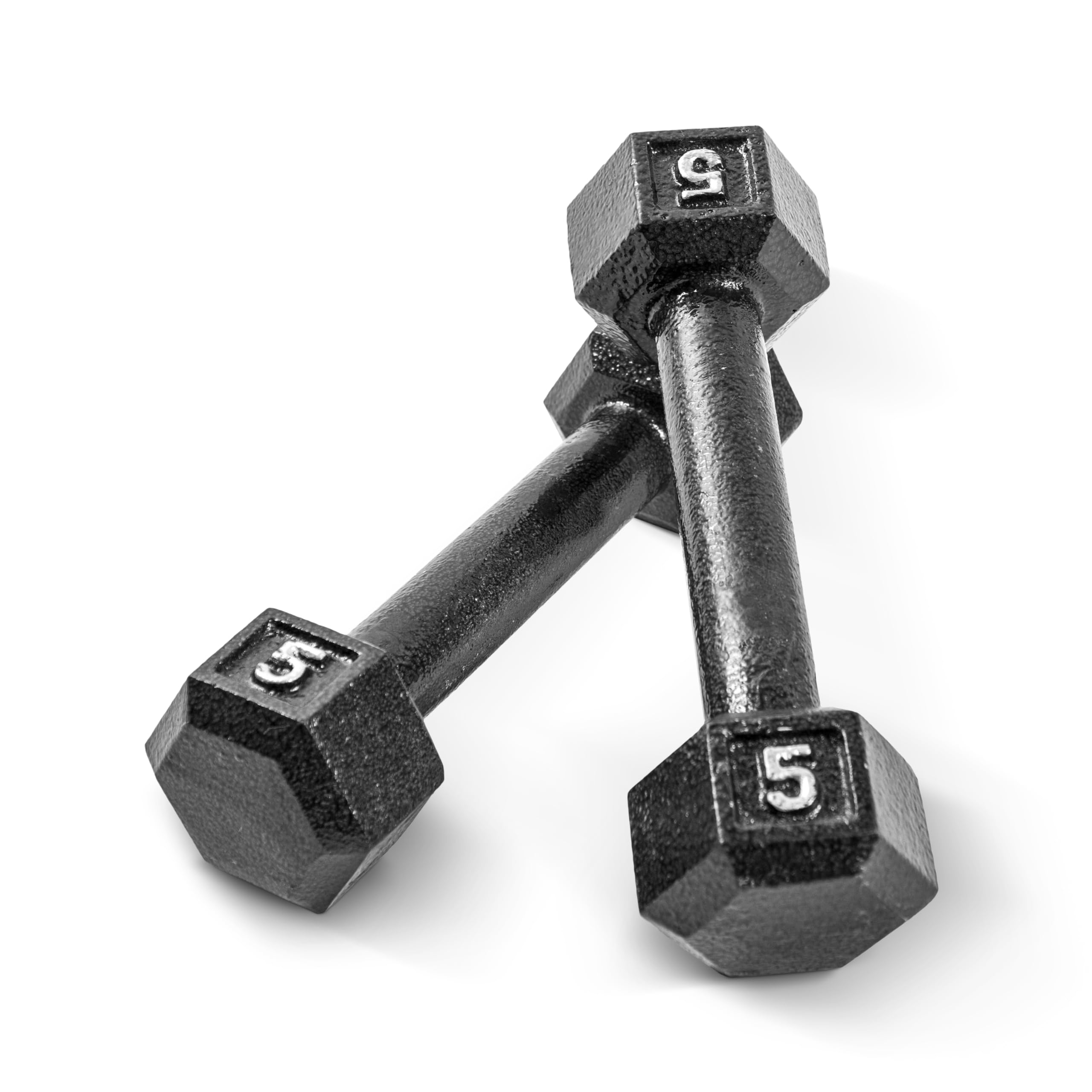 CAP Barbell Cast Iron Hex Dumbbell Set - 5-50 lbs Weight Options for Home Gym, Strength Training & CrossFit Workouts | Durable Rubber Coated Hexagonal Dumbbells for Men & Women