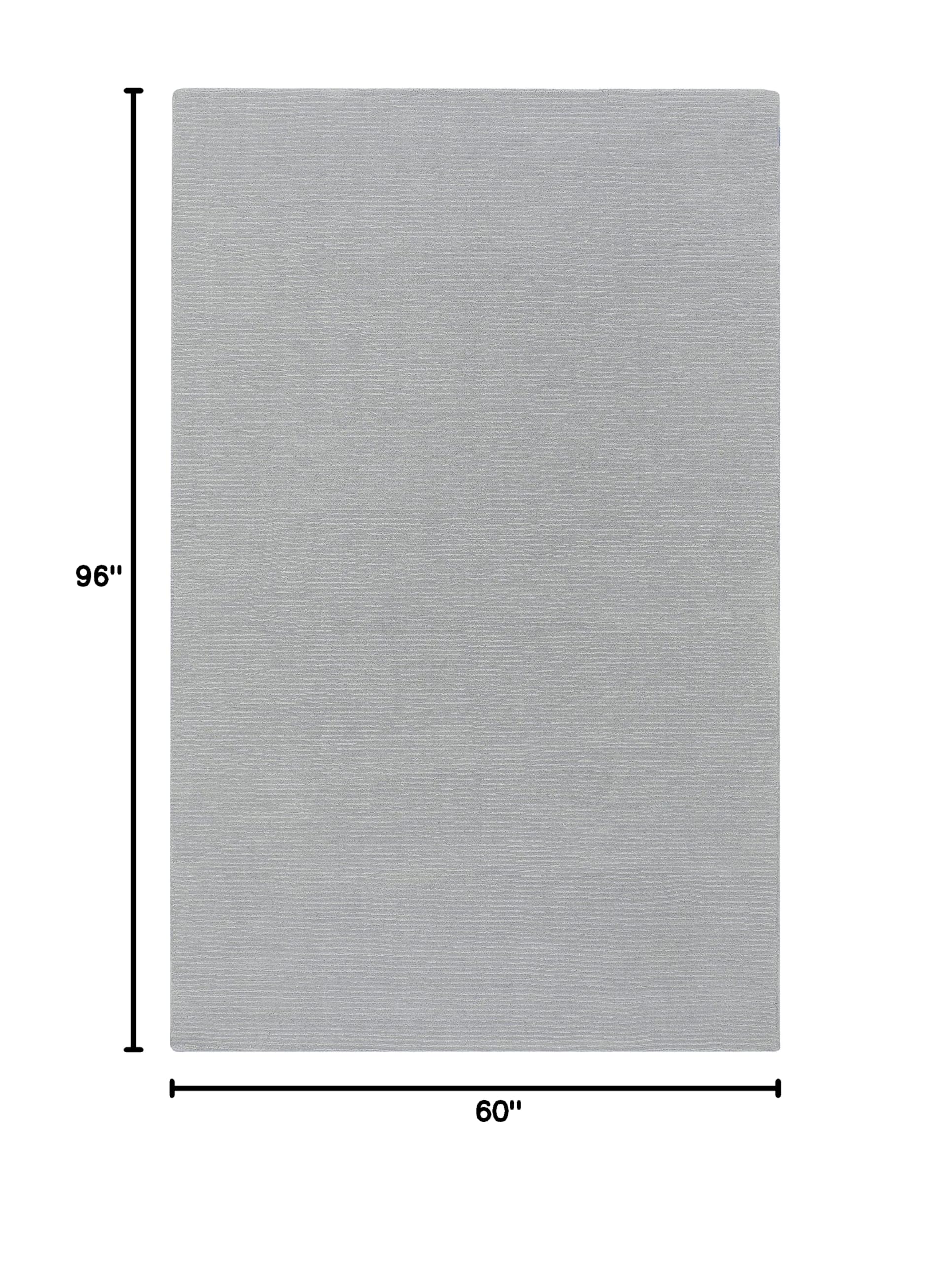 Mark&Day 5x8 Modern Gray Wool Area Rug - Soft & Durable for Living Room, Bedroom, Kitchen - Perfect for Cozy Home Decor & High-Traffic Areas (5' x 8')