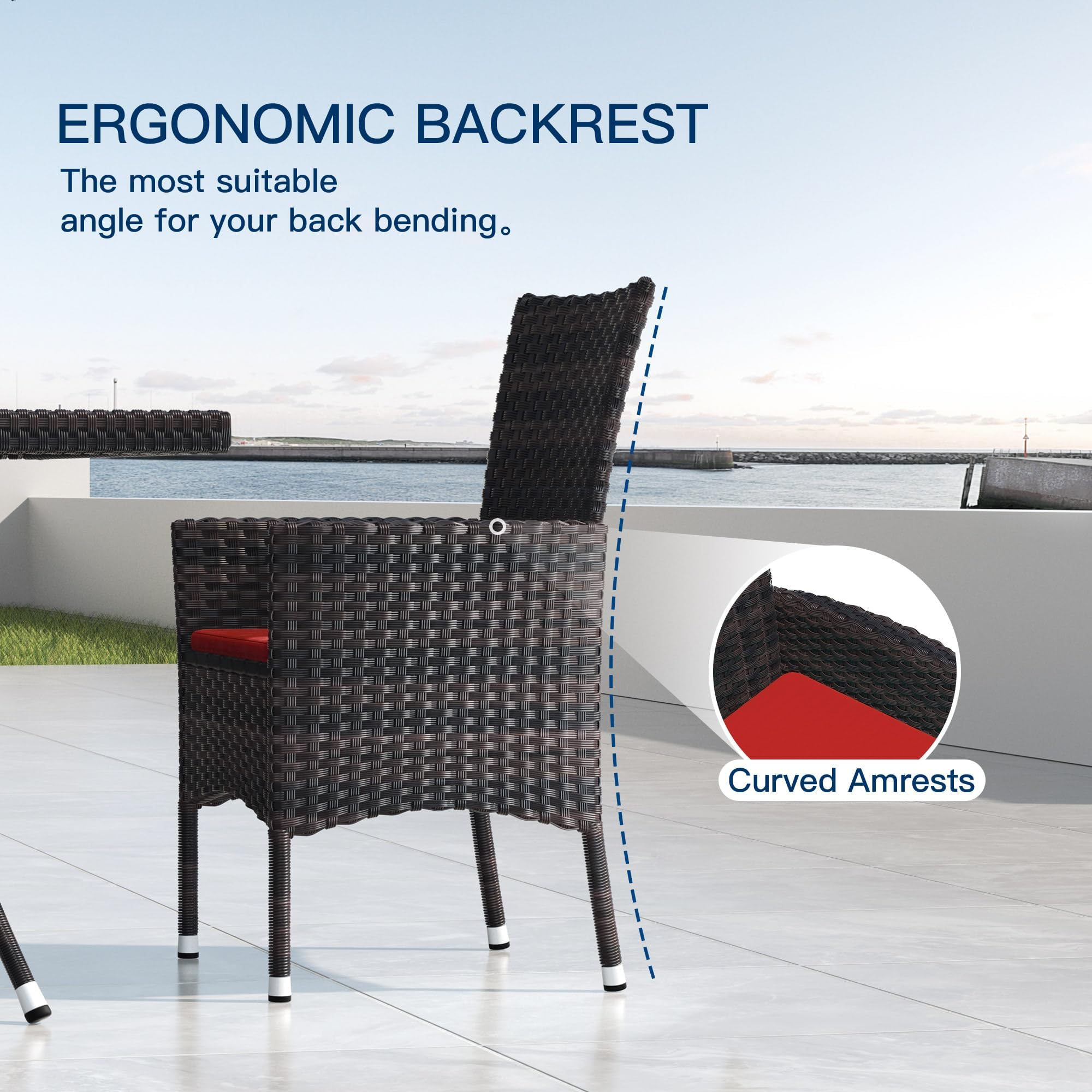 Premium 15-Piece Outdoor Dining Set - Rattan Patio Furniture with Square Glass Table & 12 Cushioned Chairs - Perfect for Backyard, Garden, Poolside & Outdoor Entertaining