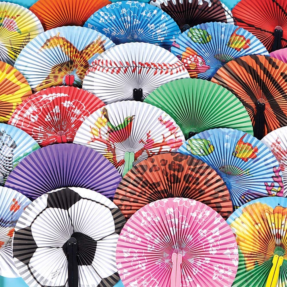 10 Inch Folding Hand Fans Bulk Pack - 48 Pack Assorted Colors for Parties, Weddings & Events - Portable Cooling Fans for Summer Outdoor Activities