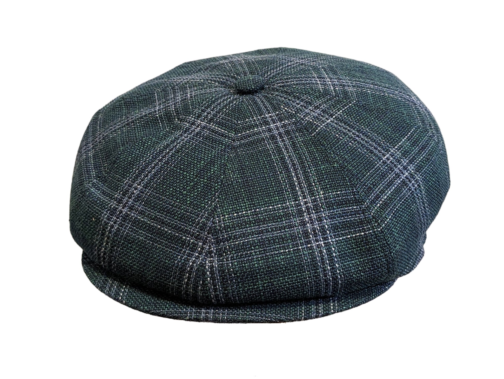 Premium Wool & Silk Blue Flamed Check Baker Boy Cap - Vintage Style Newsboy Hat for Men & Women - Perfect for Casual Outfits, Fall & Winter Fashion