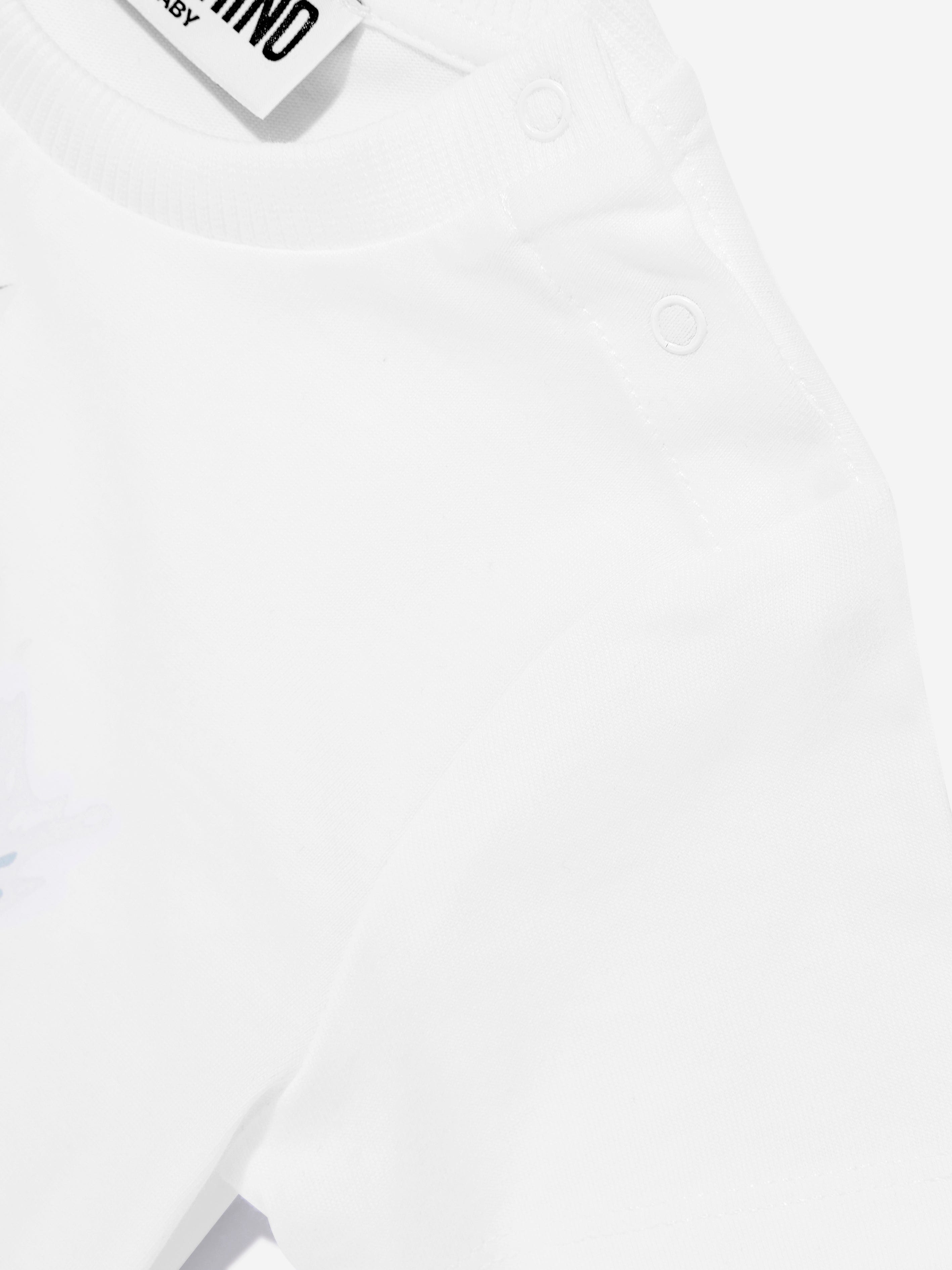 Baby Boys Windsurfing Teddy T-Shirt - Soft Cotton White Tee for Toddlers | Perfect for Beach, Summer & Outdoor Adventures
