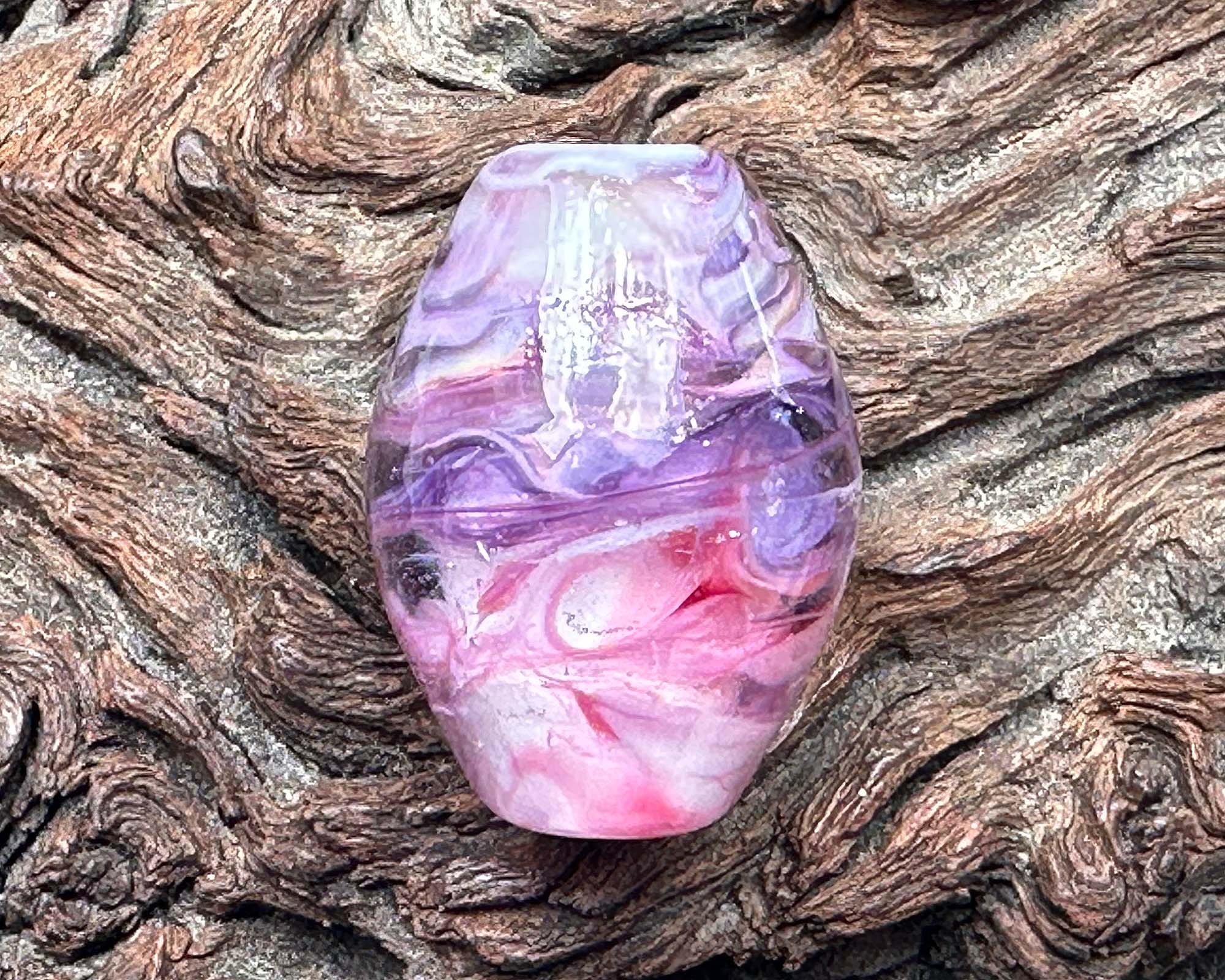 Handmade Purple & Pink Swirl Glass Focal Bead for Jewelry Making - DIY Necklace, Bracelet & Earring Designs - Perfect for Beaders & Crafters