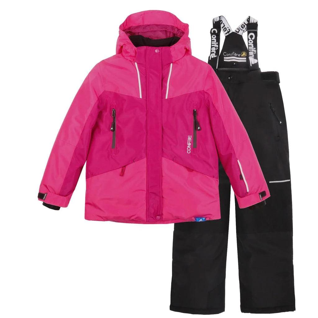 Conifere Pink Diva Snowsuit Set for Baby Girls - Winter Warm Snowsuit with Hood & Mittens - Waterproof Outdoor Snow Playwear for Toddlers 1-3 Years (Ideal for Snow Day, Sledding & Winter Adventures)