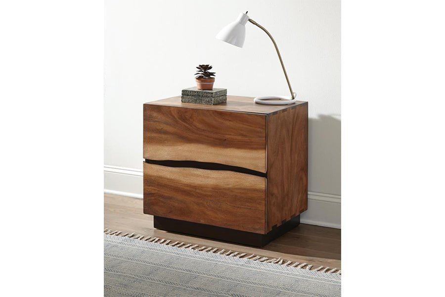 Modern Willow Nightstand - Stylish Wooden Bedside Table with Storage Drawer for Bedroom, Living Room & Guest Room - Perfect for Small Spaces & Home Decor