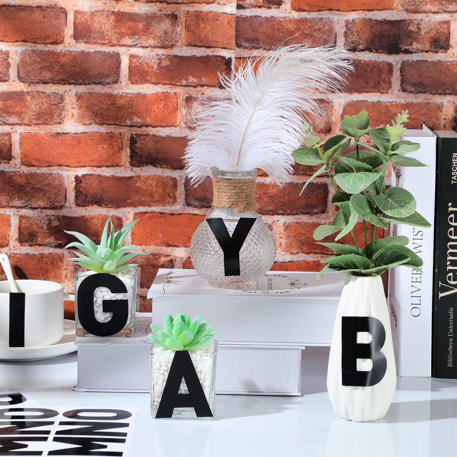 Chinco 232-Piece Large Alphabet Letter Stickers - 2.5 Inch Self-Adhesive Bulletin Board Letters for Classroom, Window & Door Decor (24 Sheets, Black) - Perfect for Teachers, Students & DIY Home Decoration Projects