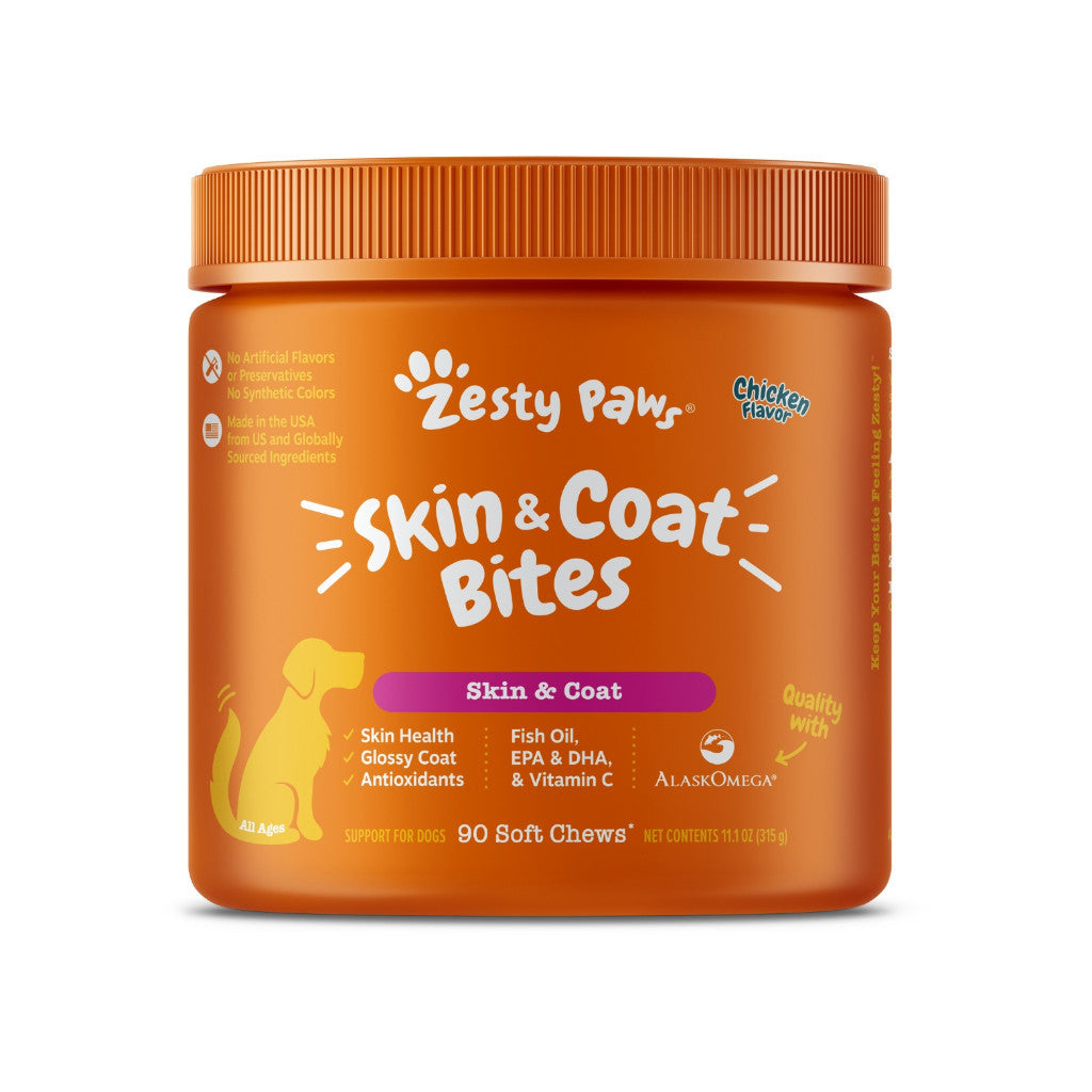 Zesty Paws Multivitamin Bites for Dogs - Immune Support, Skin & Coat Health, Joint Mobility, Digestive & Antioxidant - Natural Flavor - Perfect for Daily Wellness & Active Lifestyles